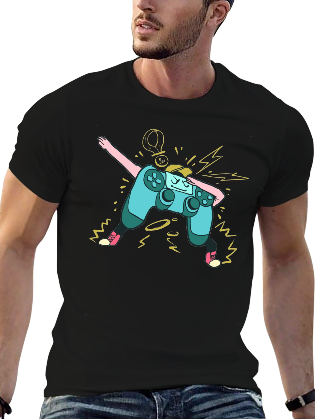 Dabbing Gamer Controller Graphic T-Shirt
