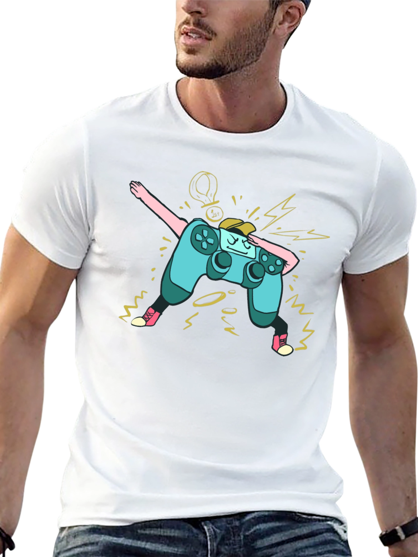 Dabbing Gamer Controller Graphic T-Shirt
