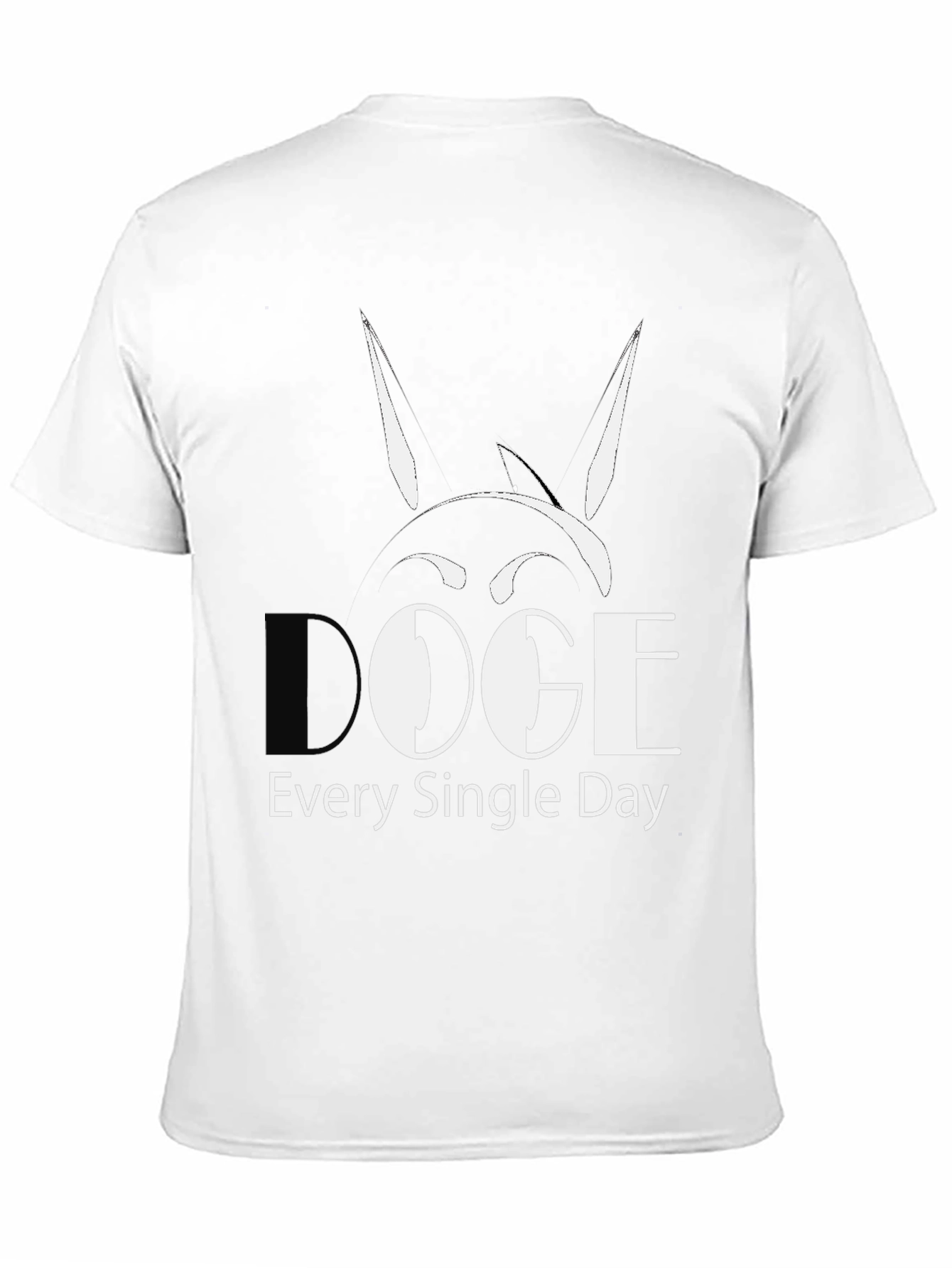 Doge Every Single Day Black Cotton T-Shirt