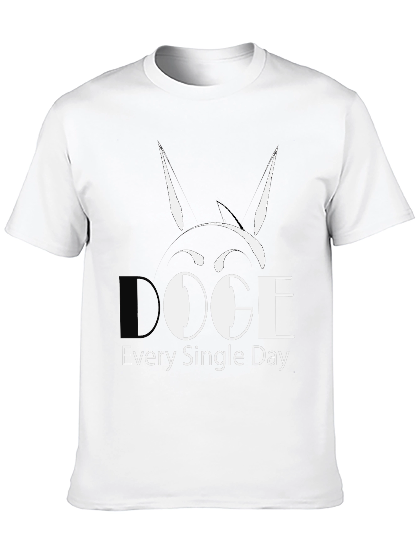 Doge Every Single Day Black Cotton T-Shirt