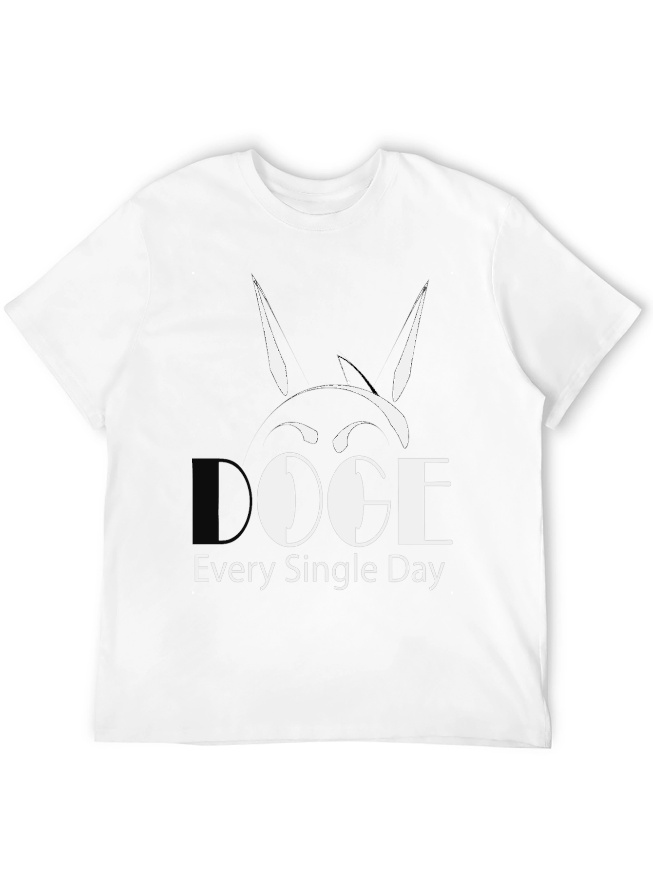 Doge Every Single Day Black Cotton T-Shirt