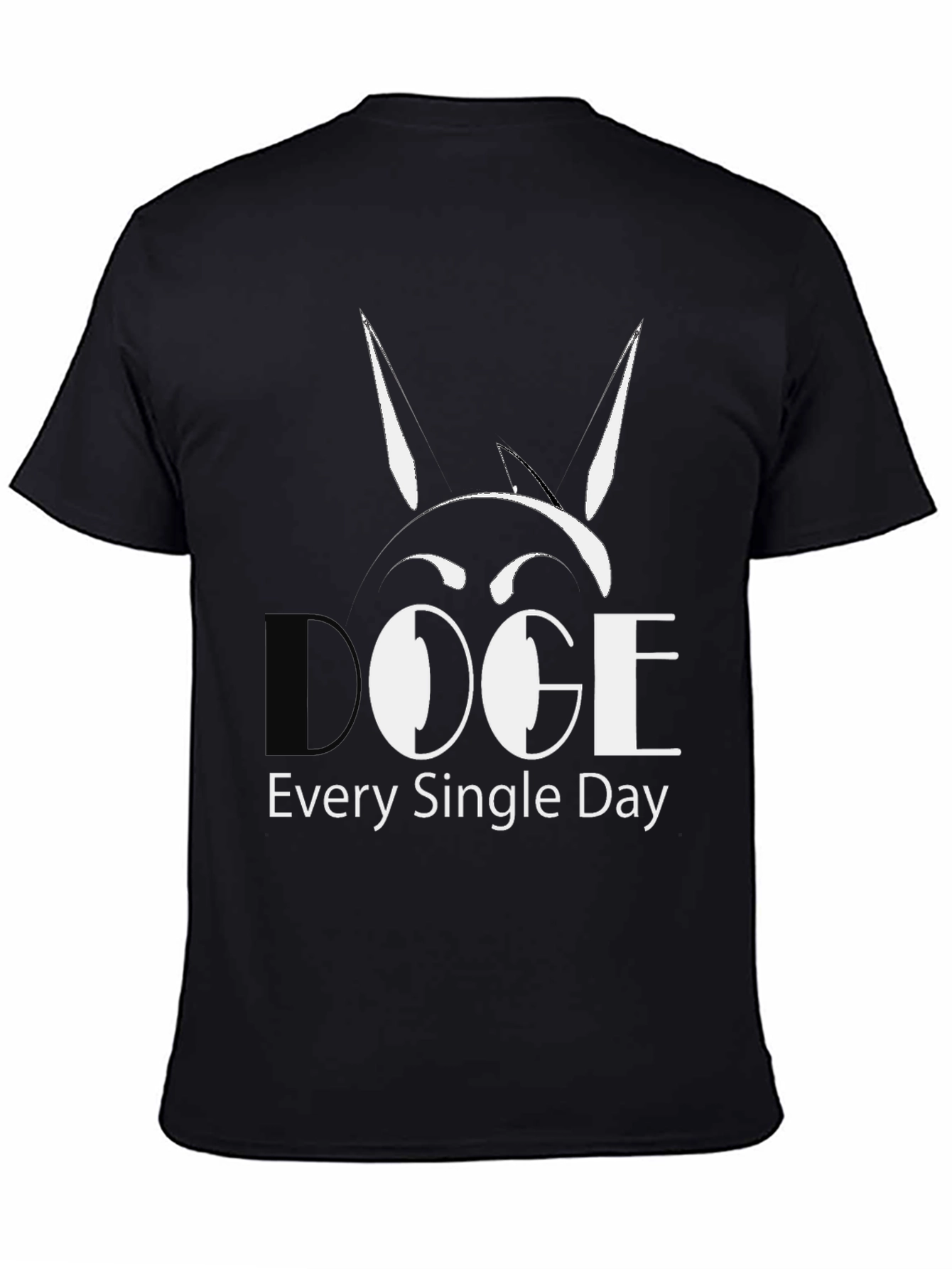 Doge Every Single Day Black Cotton T-Shirt
