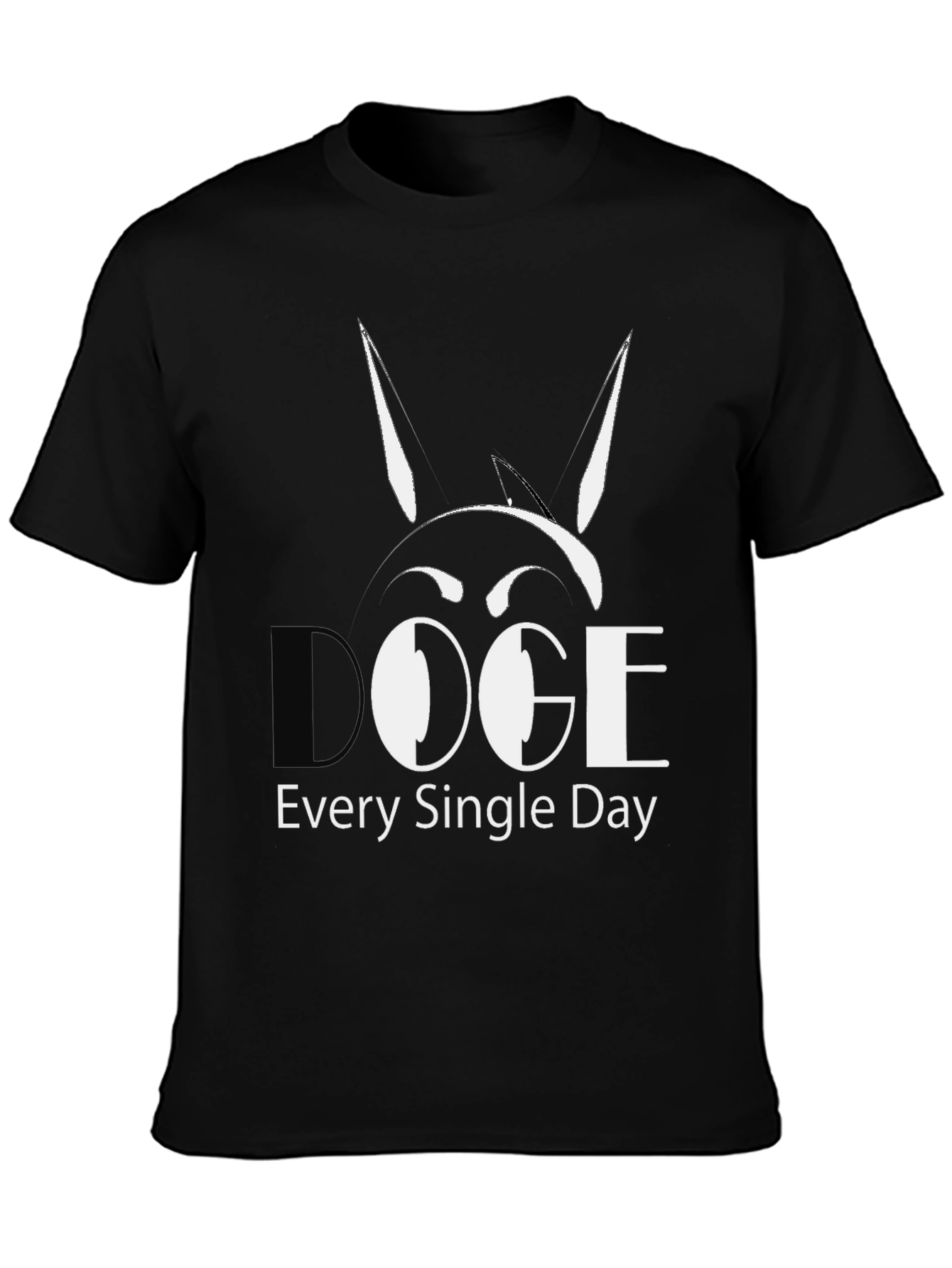 Doge Every Single Day Black Cotton T-Shirt