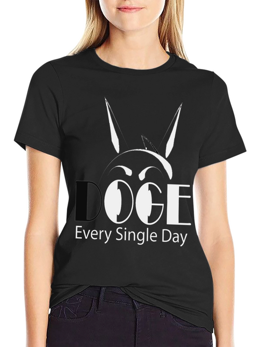 Doge Every Single Day Black Cotton T-Shirt