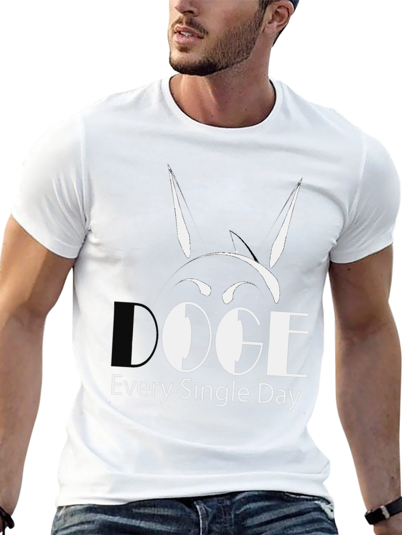 Doge Every Single Day Black Cotton T-Shirt