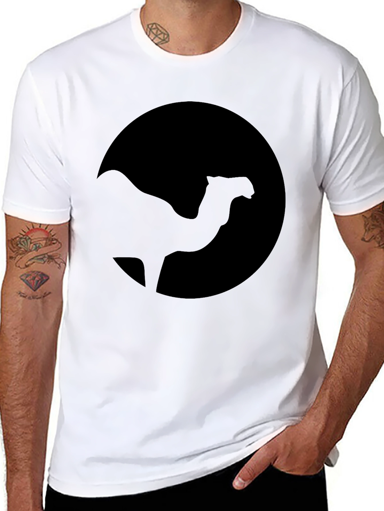 Camel Silhouette Black T-Shirt - Desert Vibes