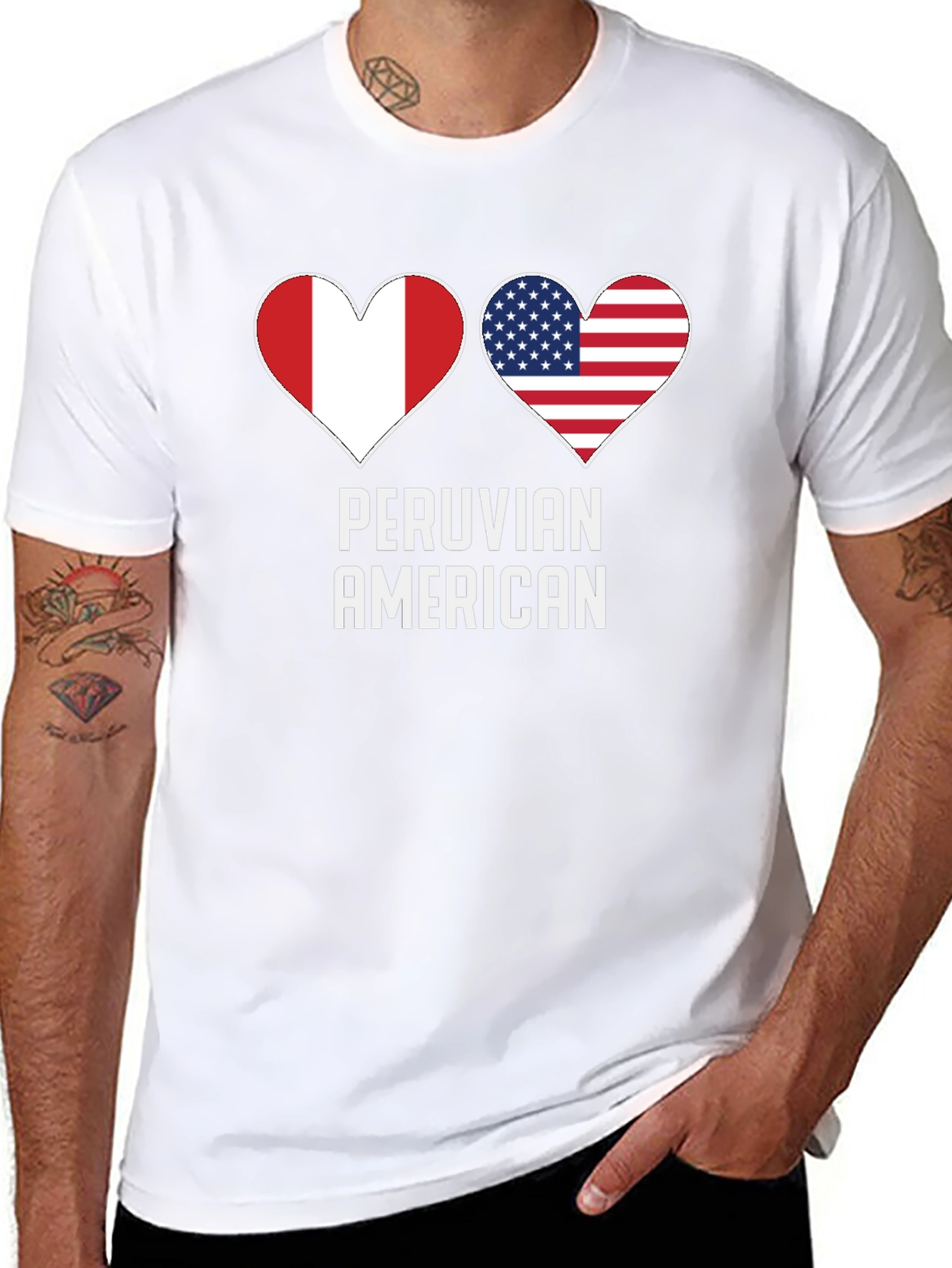 Peruvian American Heart Flag T-Shirt