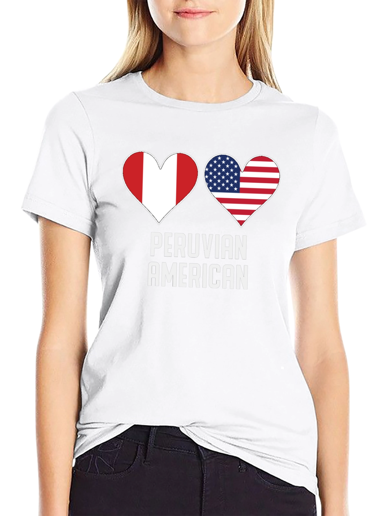 Peruvian American Heart Flag T-Shirt