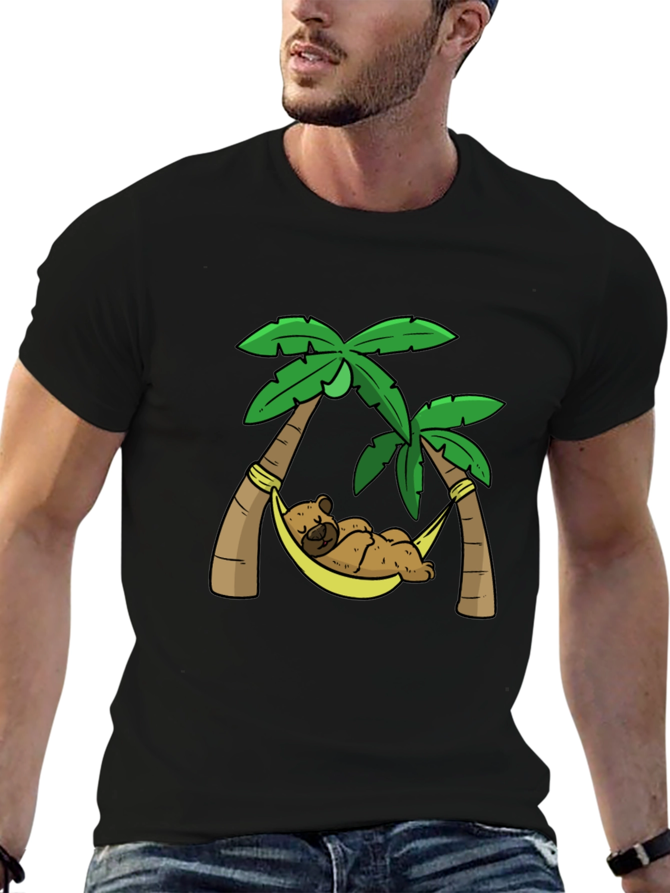 Relaxing Bear Palm Tree Graphic Tee