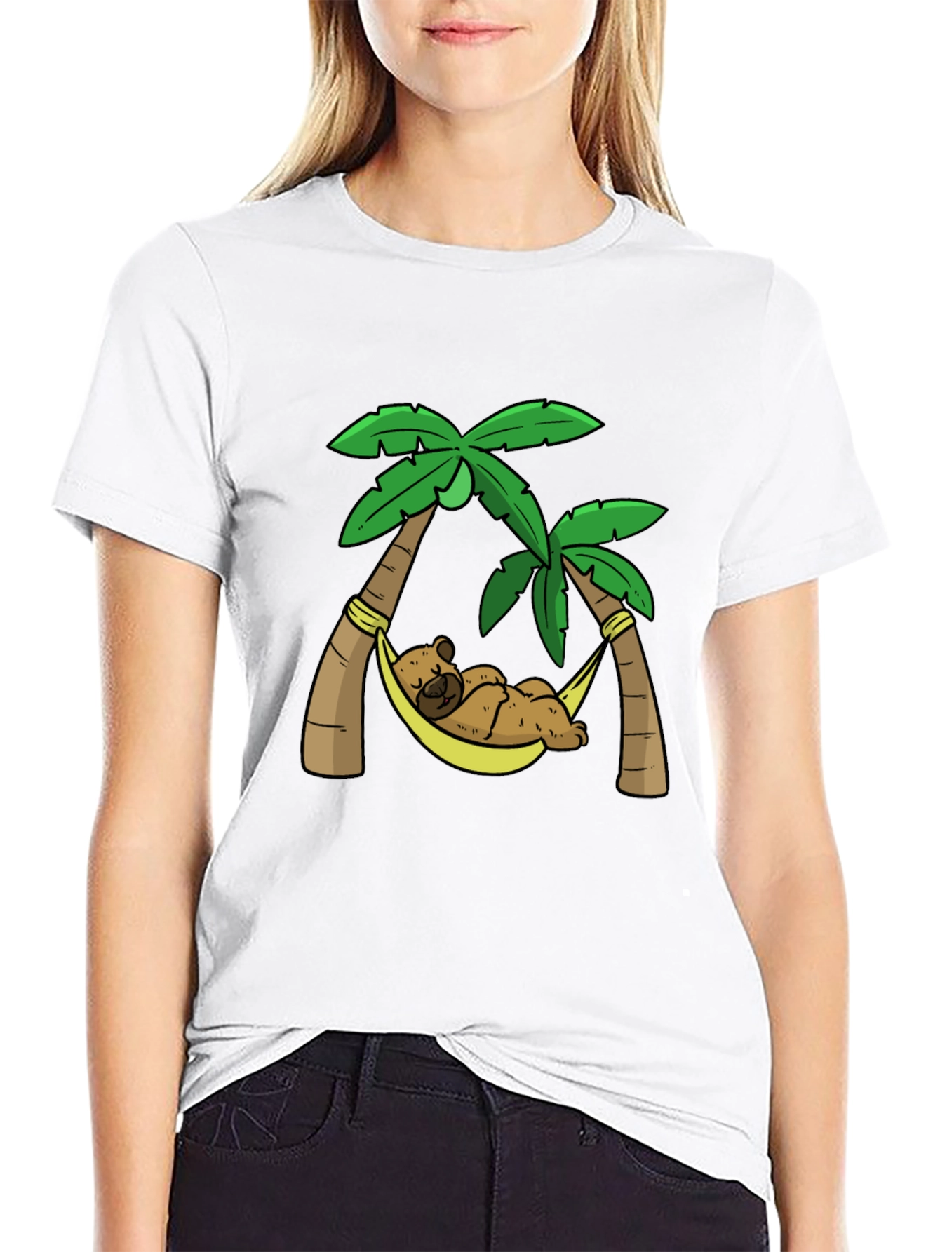 Relaxing Bear Palm Tree Graphic Tee