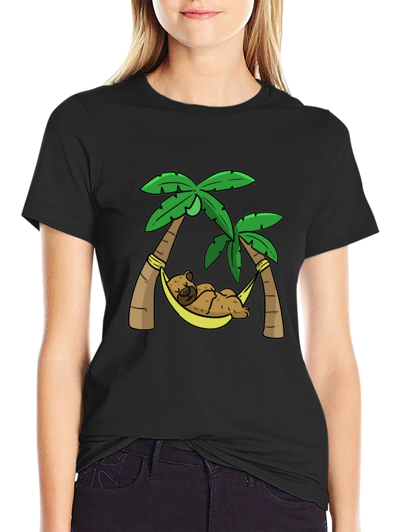 Relaxing Bear Palm Tree Graphic Tee