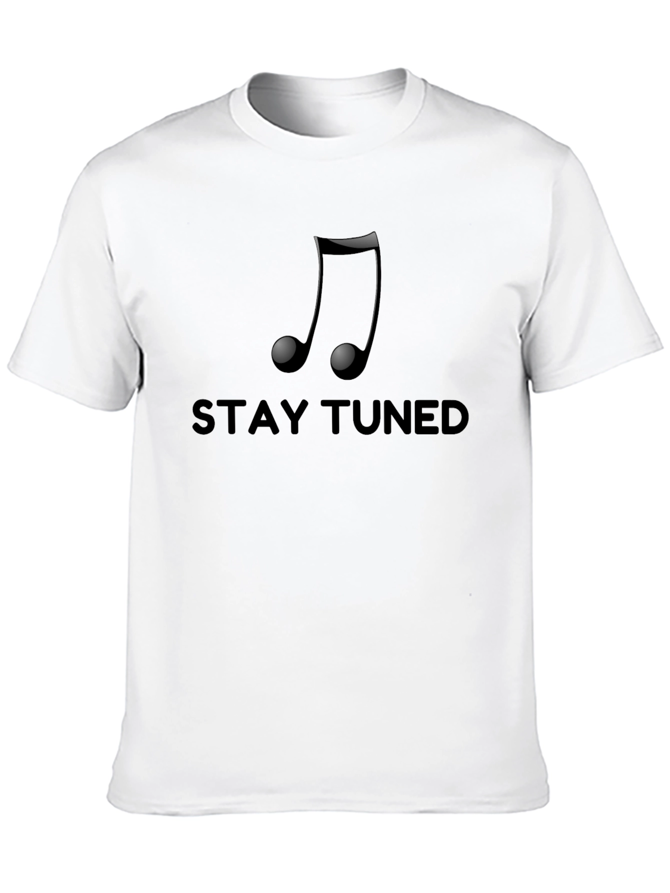 Stay Tuned Music Note Black T-Shirt
