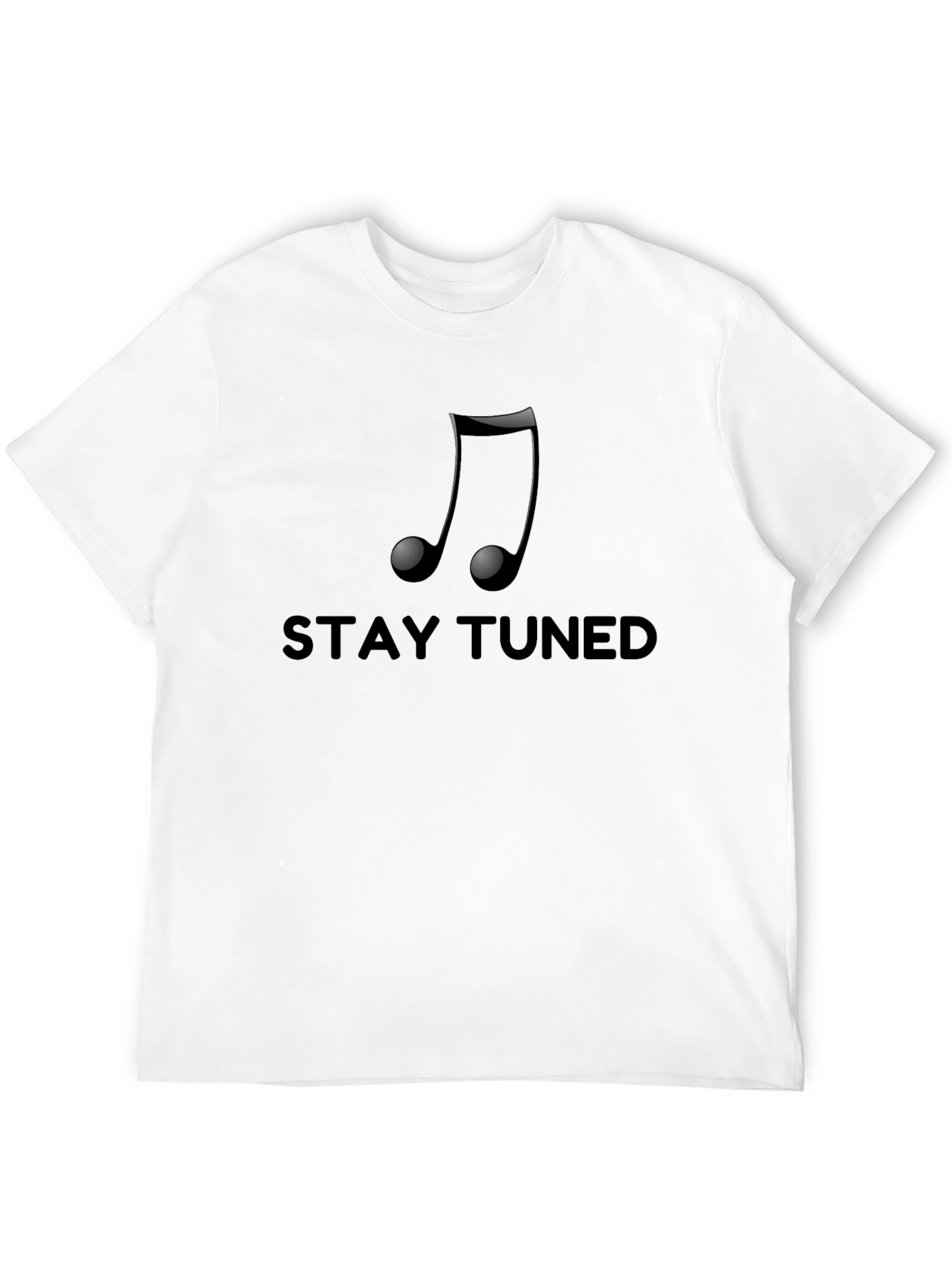 Stay Tuned Music Note Black T-Shirt