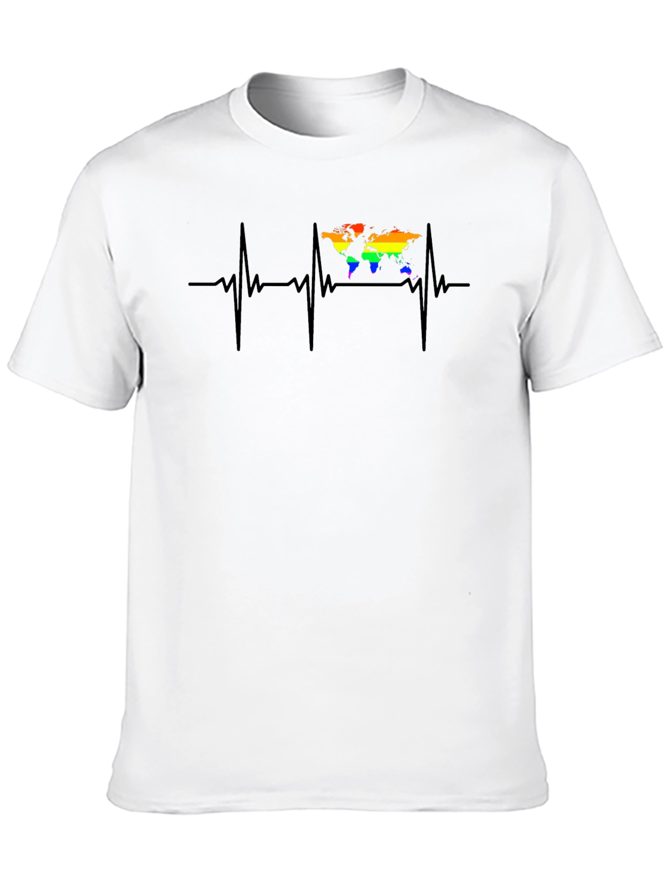 LGBT Heartbeat World Map T-Shirt