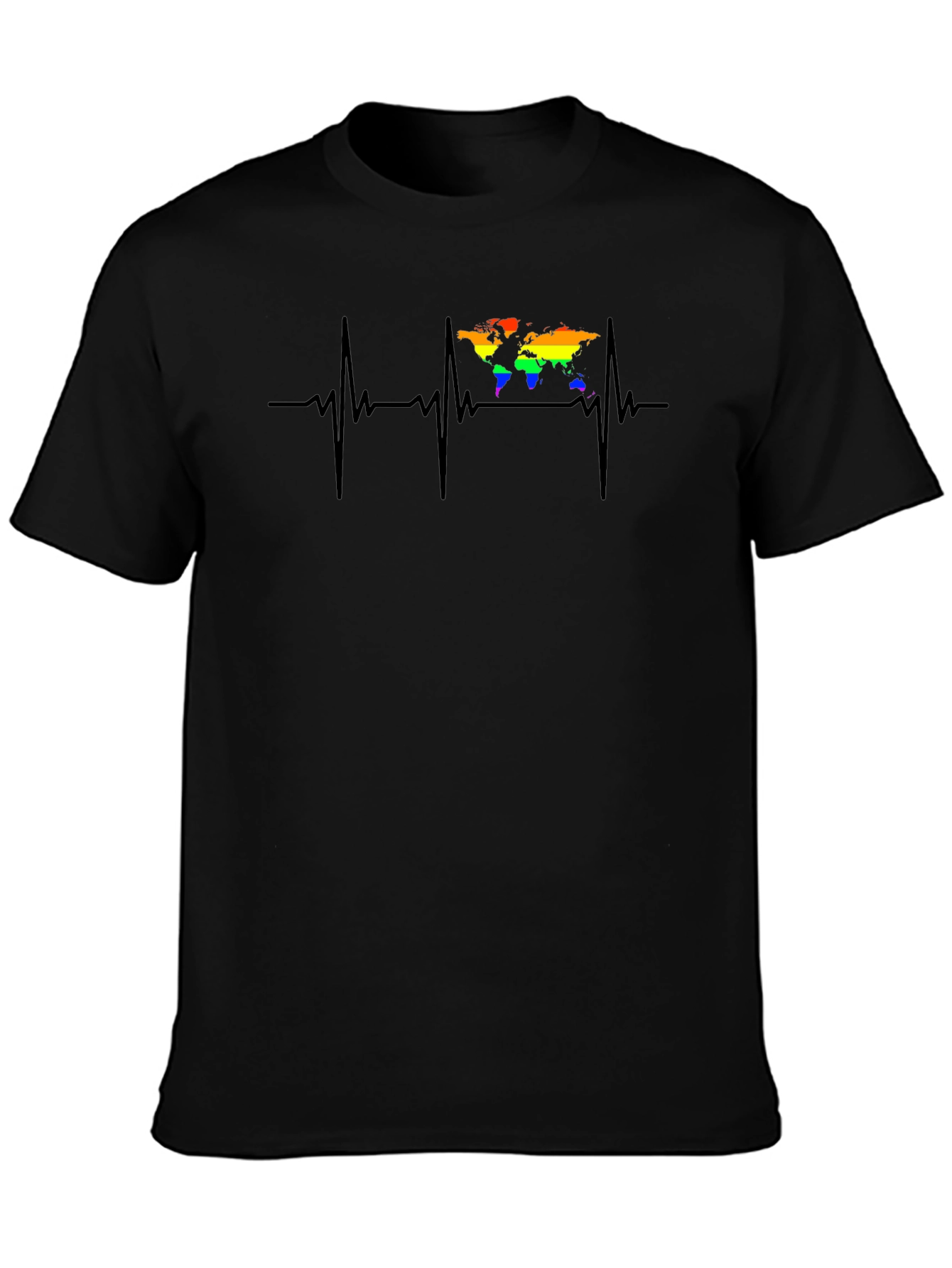 LGBT Heartbeat World Map T-Shirt