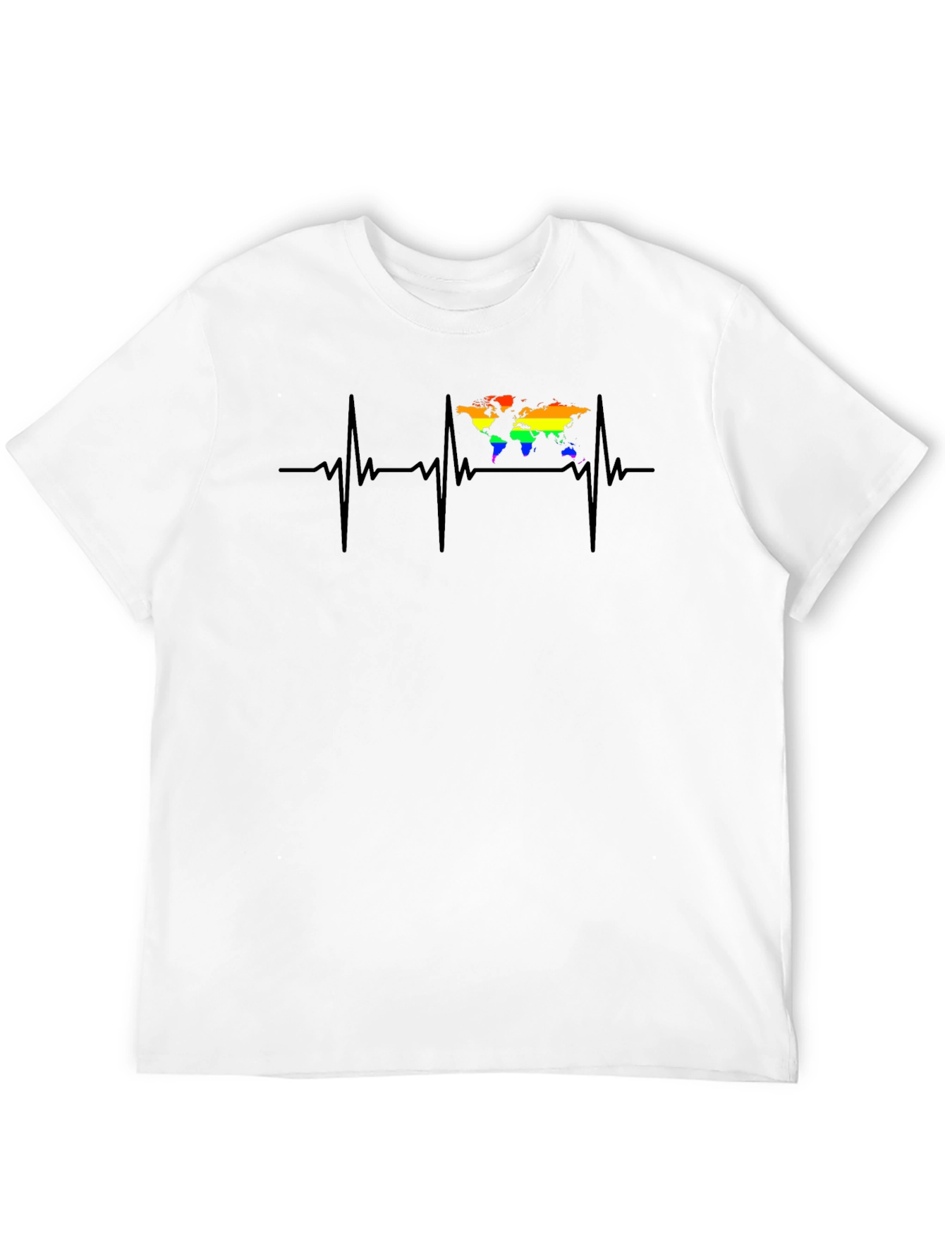 LGBT Heartbeat World Map T-Shirt