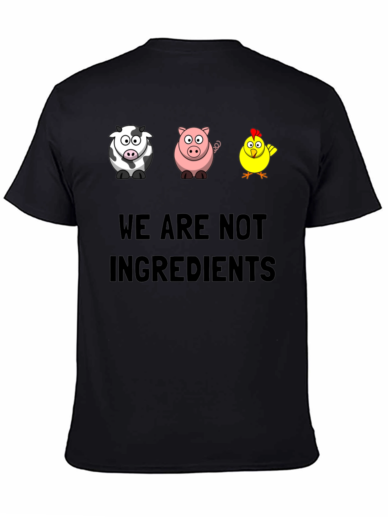 Vegan Animal Cartoon T-Shirt - We Are Not Ingredients