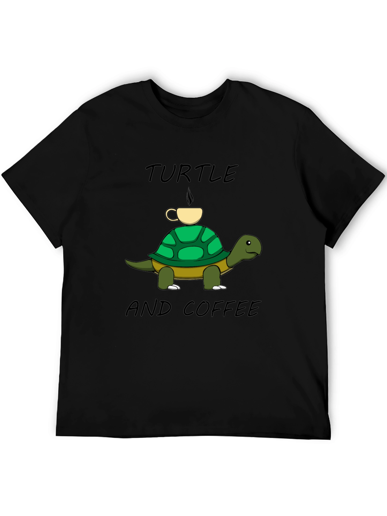 Turtle and Coffee Graphic Tee - Unisex Cotton T-Shirt