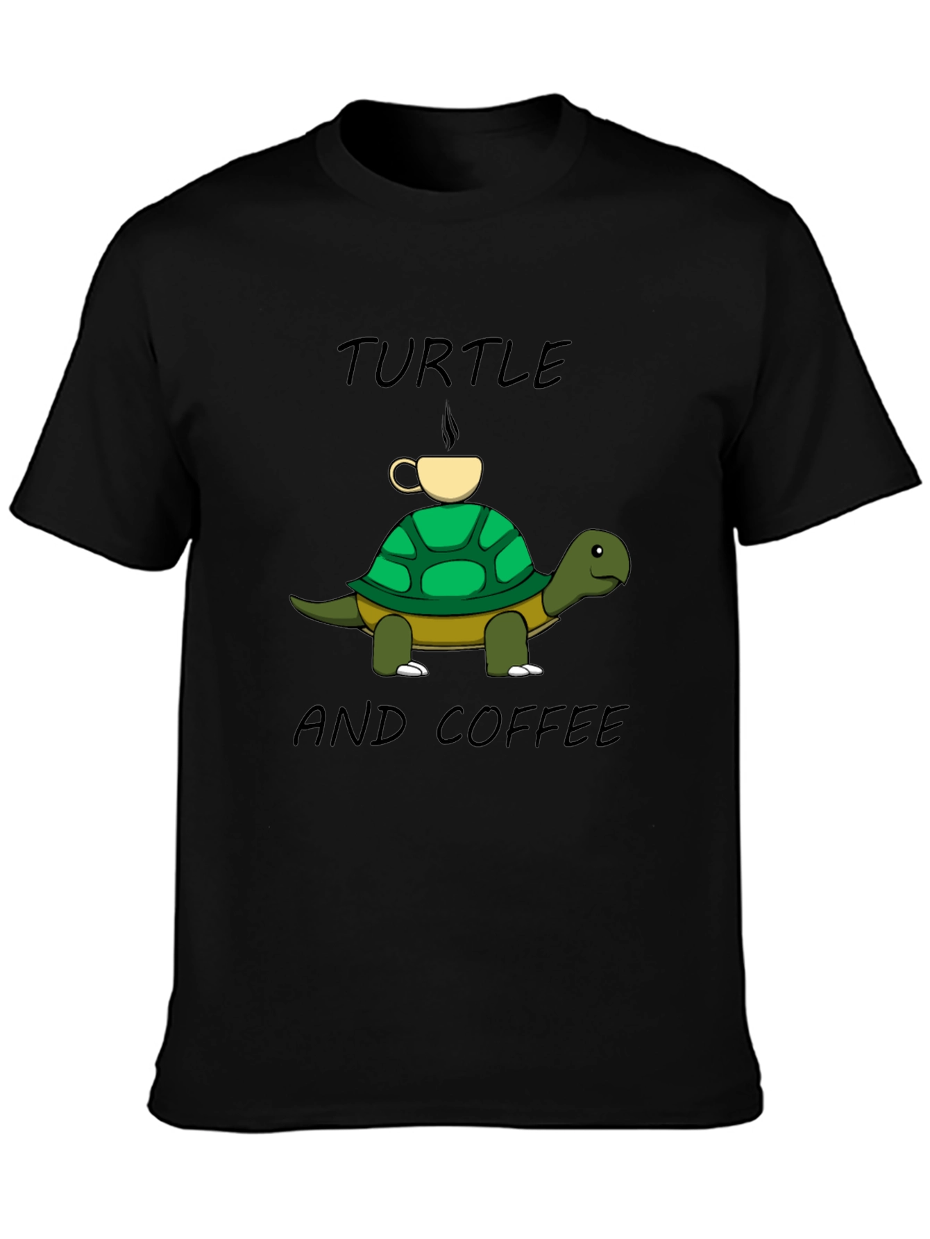 Turtle and Coffee Graphic Tee - Unisex Cotton T-Shirt