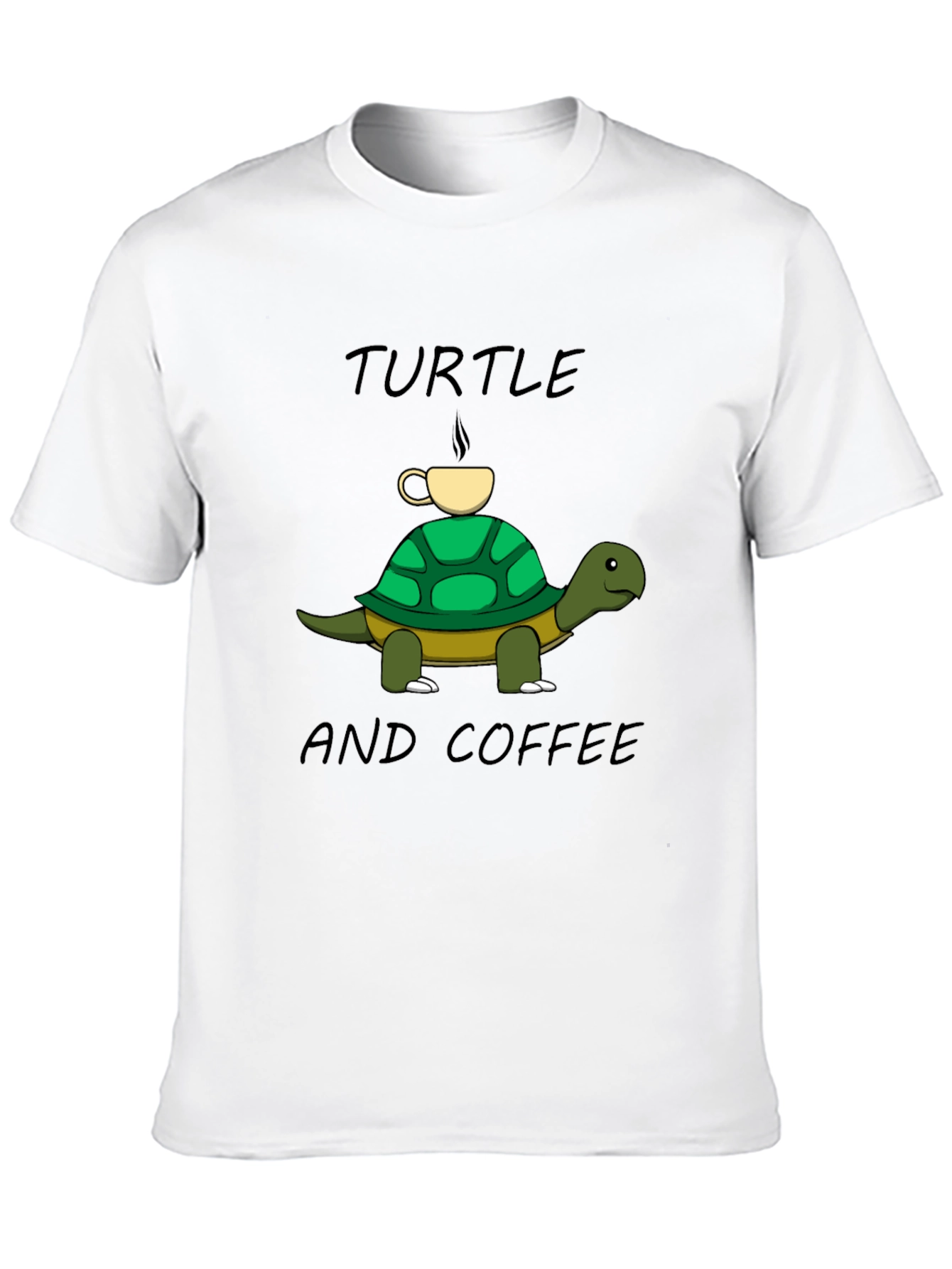 Turtle and Coffee Graphic Tee - Unisex Cotton T-Shirt