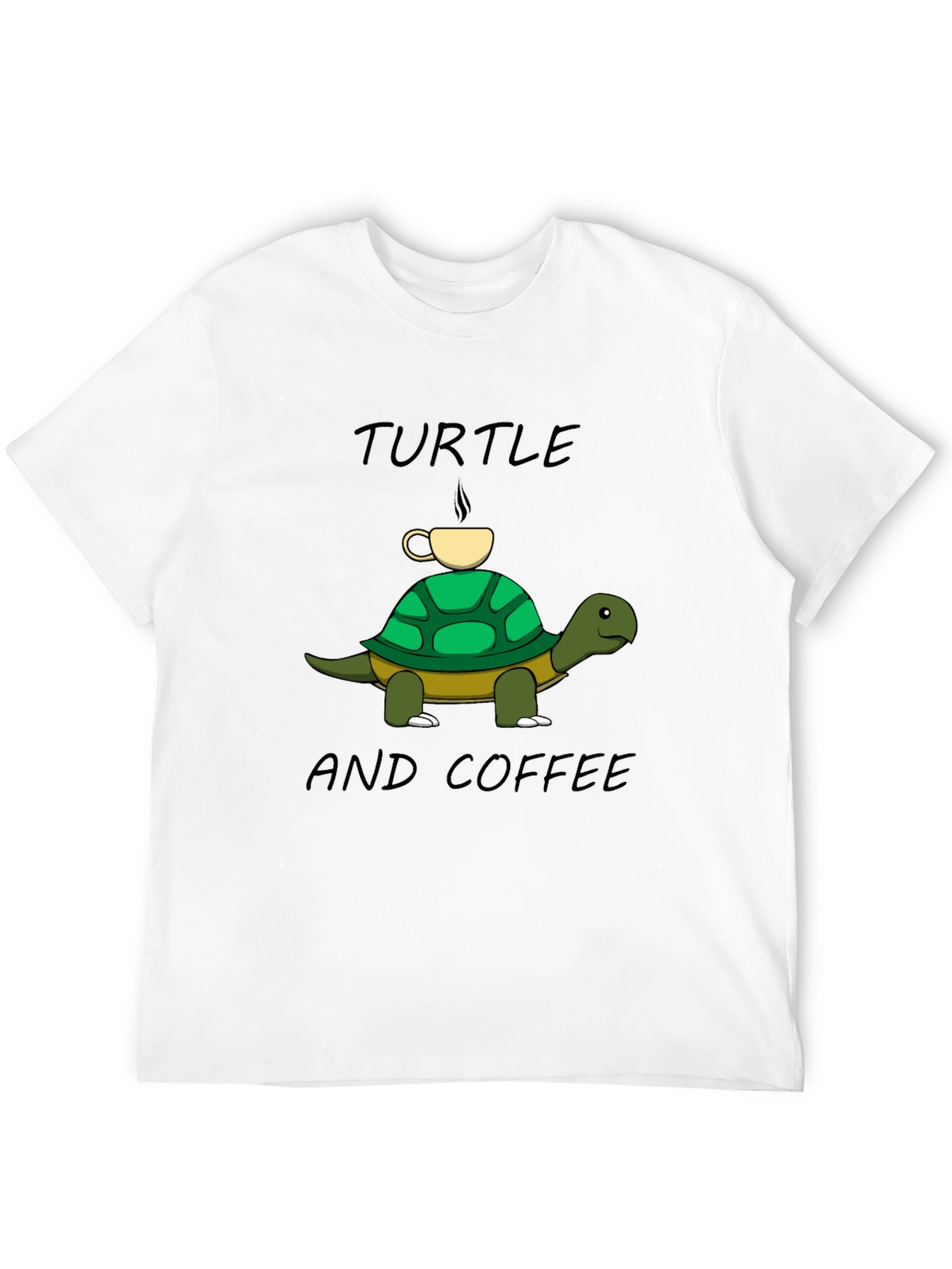 Turtle and Coffee Graphic Tee - Unisex Cotton T-Shirt