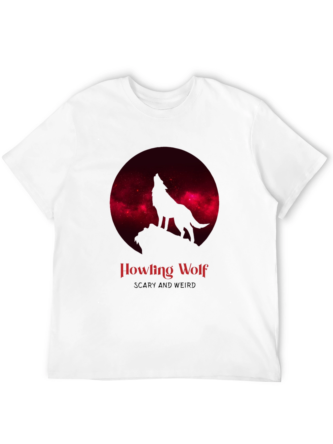 Howling Wolf Scary Weird Graphic Tee