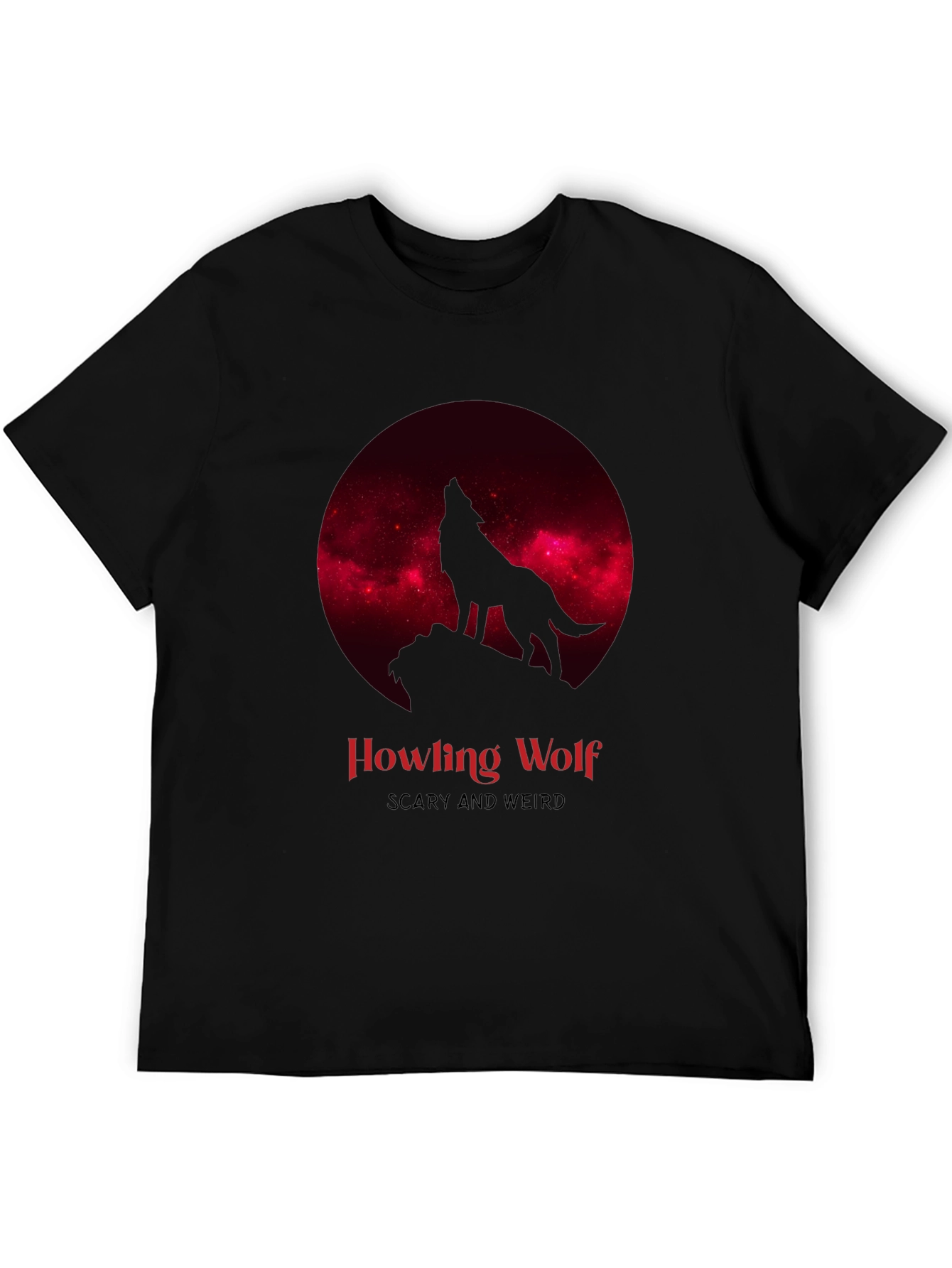 Howling Wolf Scary Weird Graphic Tee