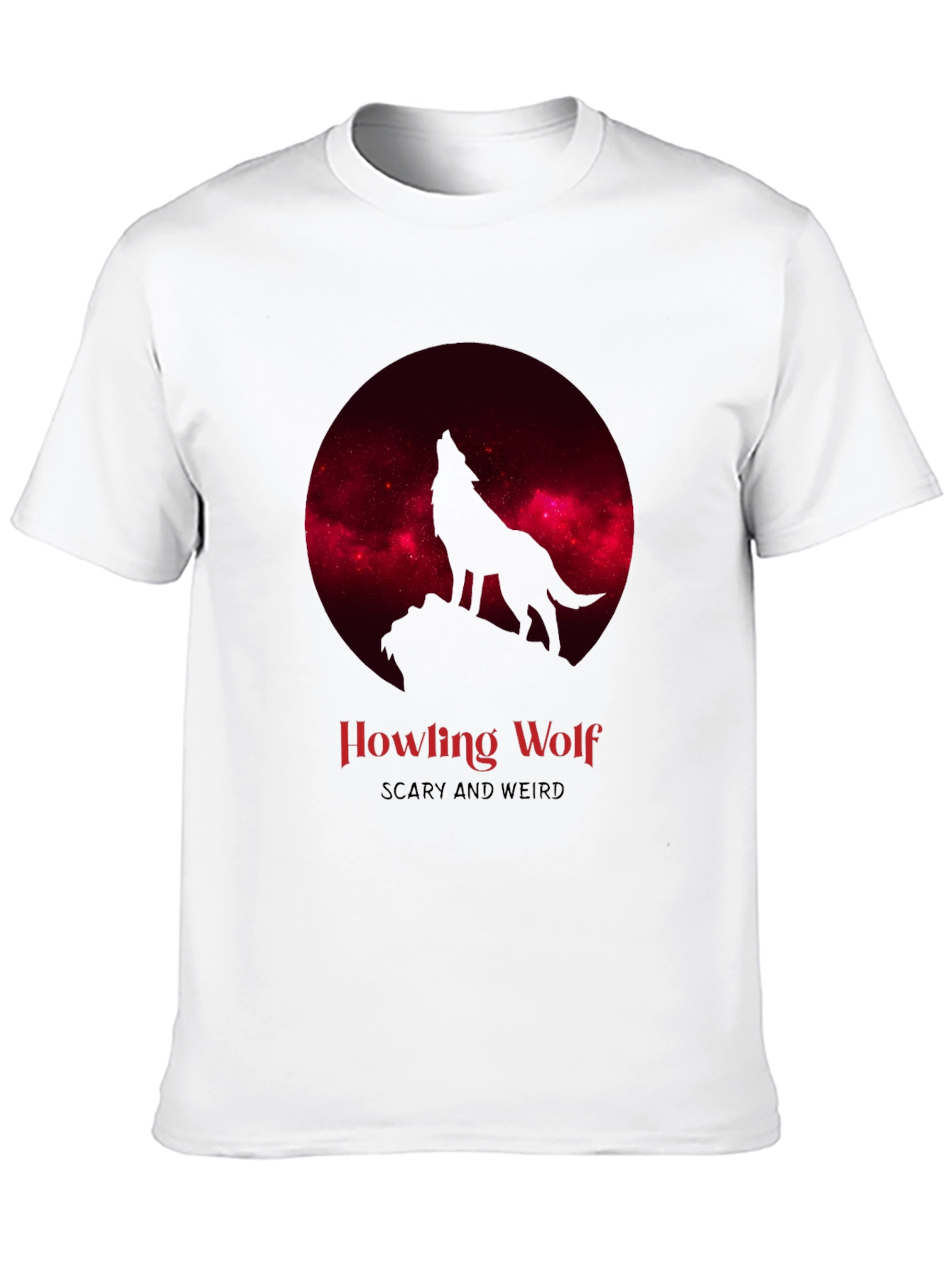 Howling Wolf Scary Weird Graphic Tee