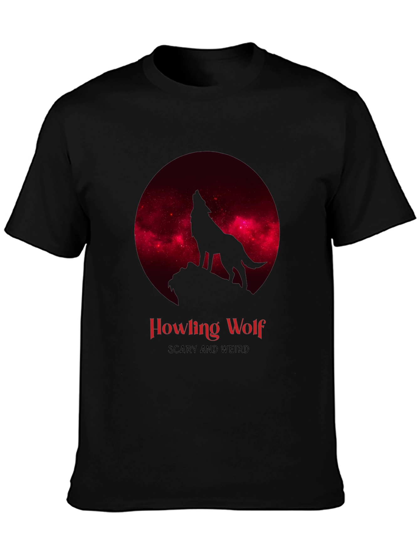 Howling Wolf Scary Weird Graphic Tee
