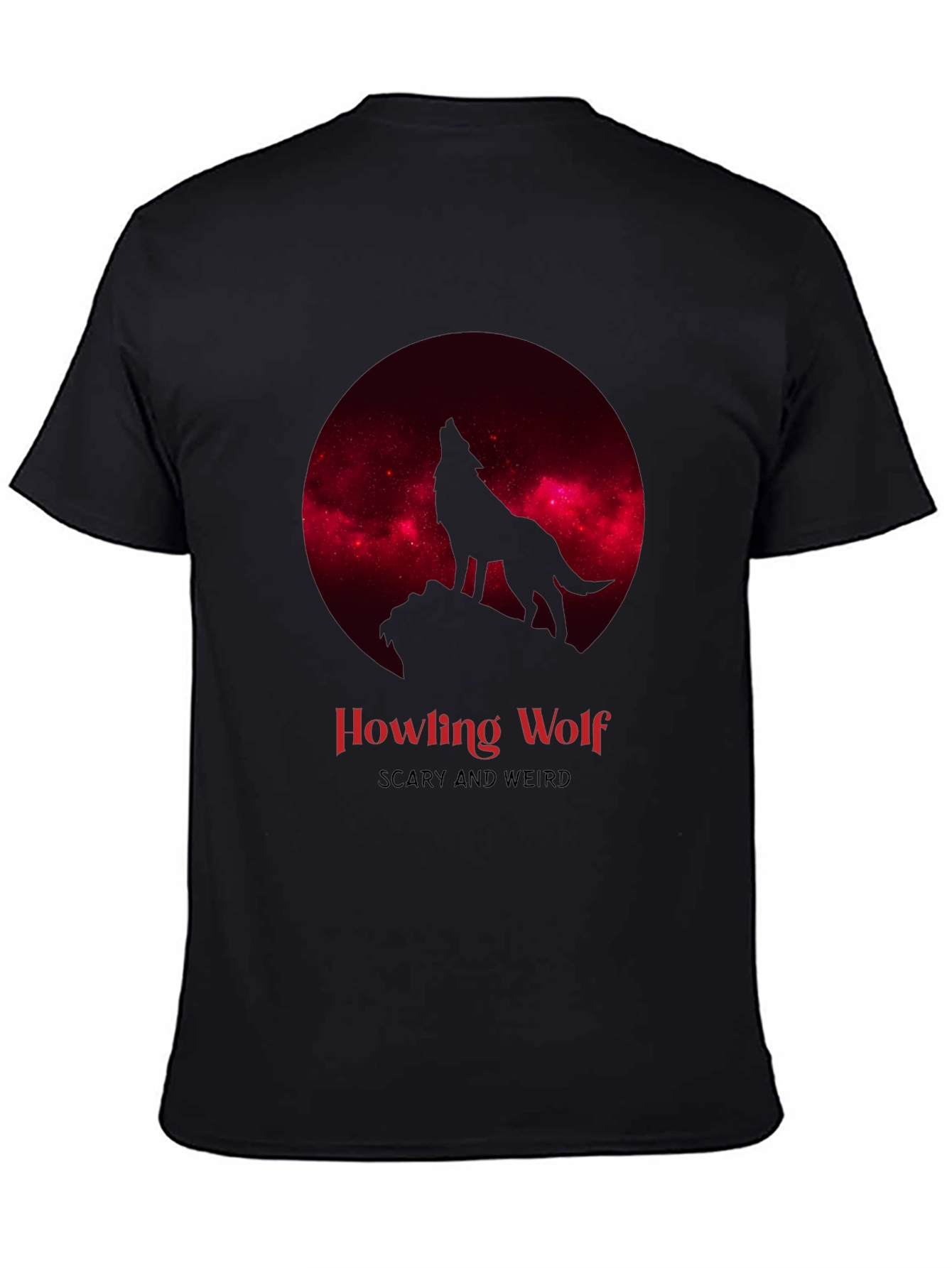 Howling Wolf Scary Weird Graphic Tee