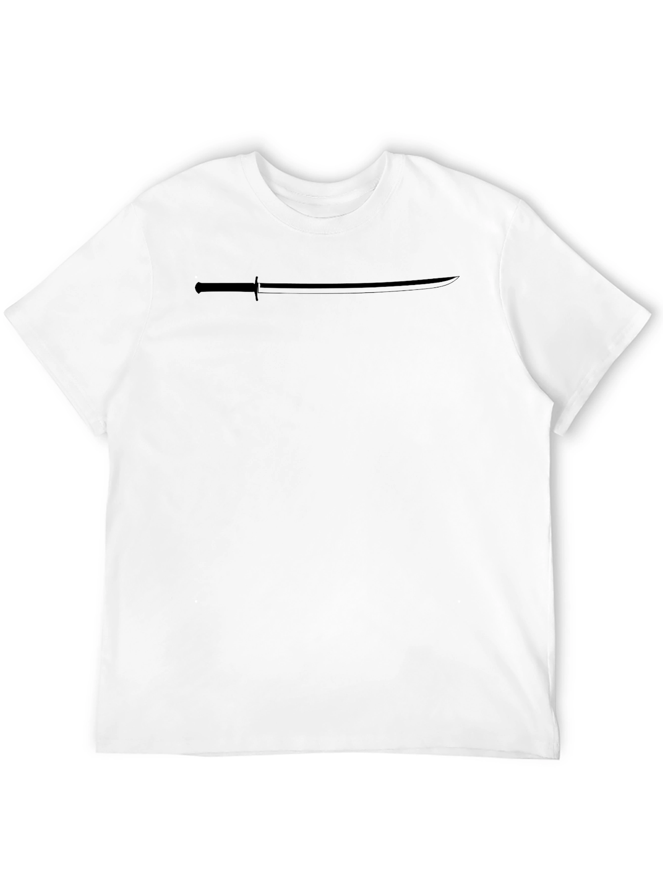 Mens Black Katana Graphic Tee - Casual Cool