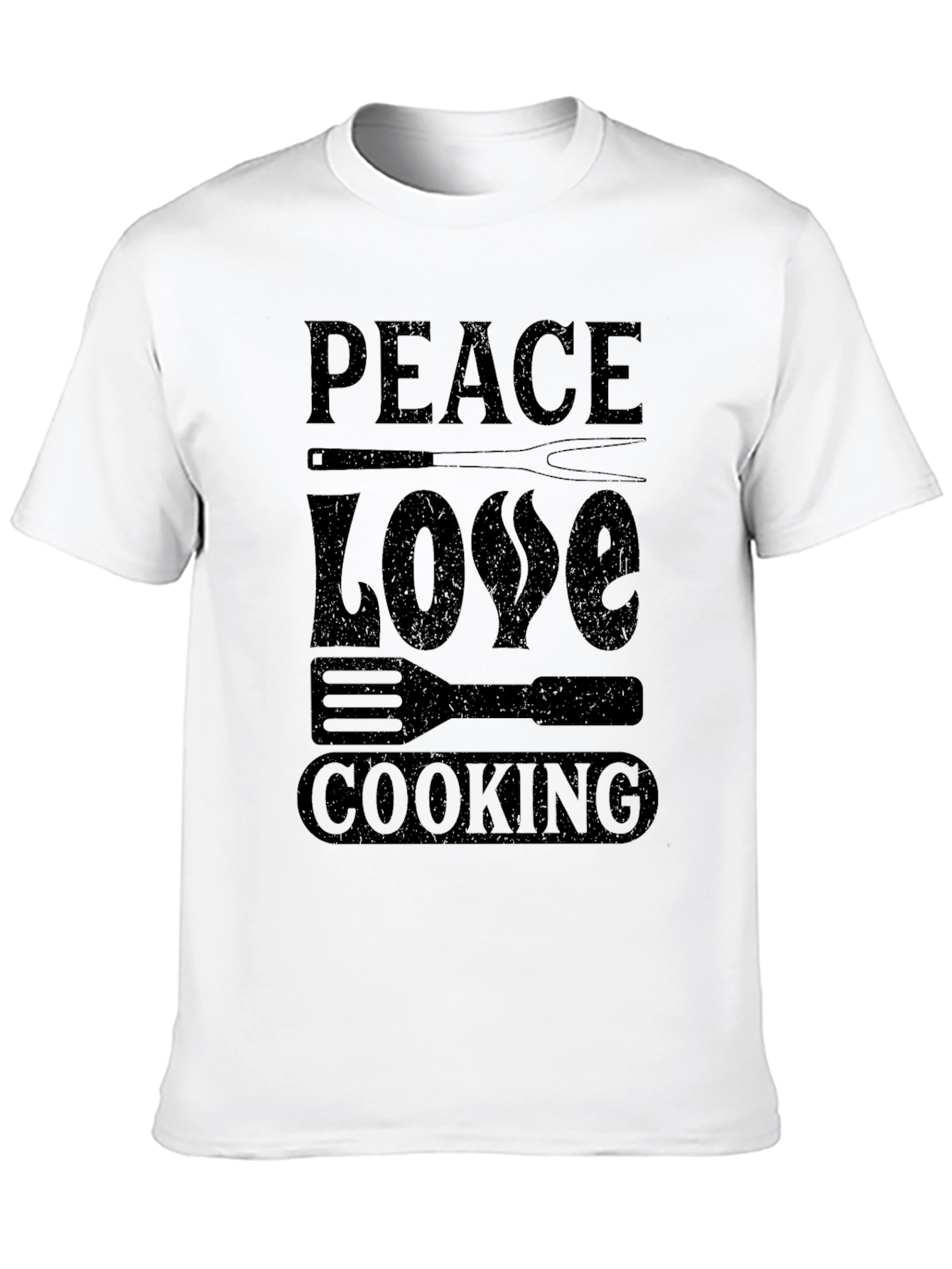 Peace Love Cooking Graphic Tee Shirt