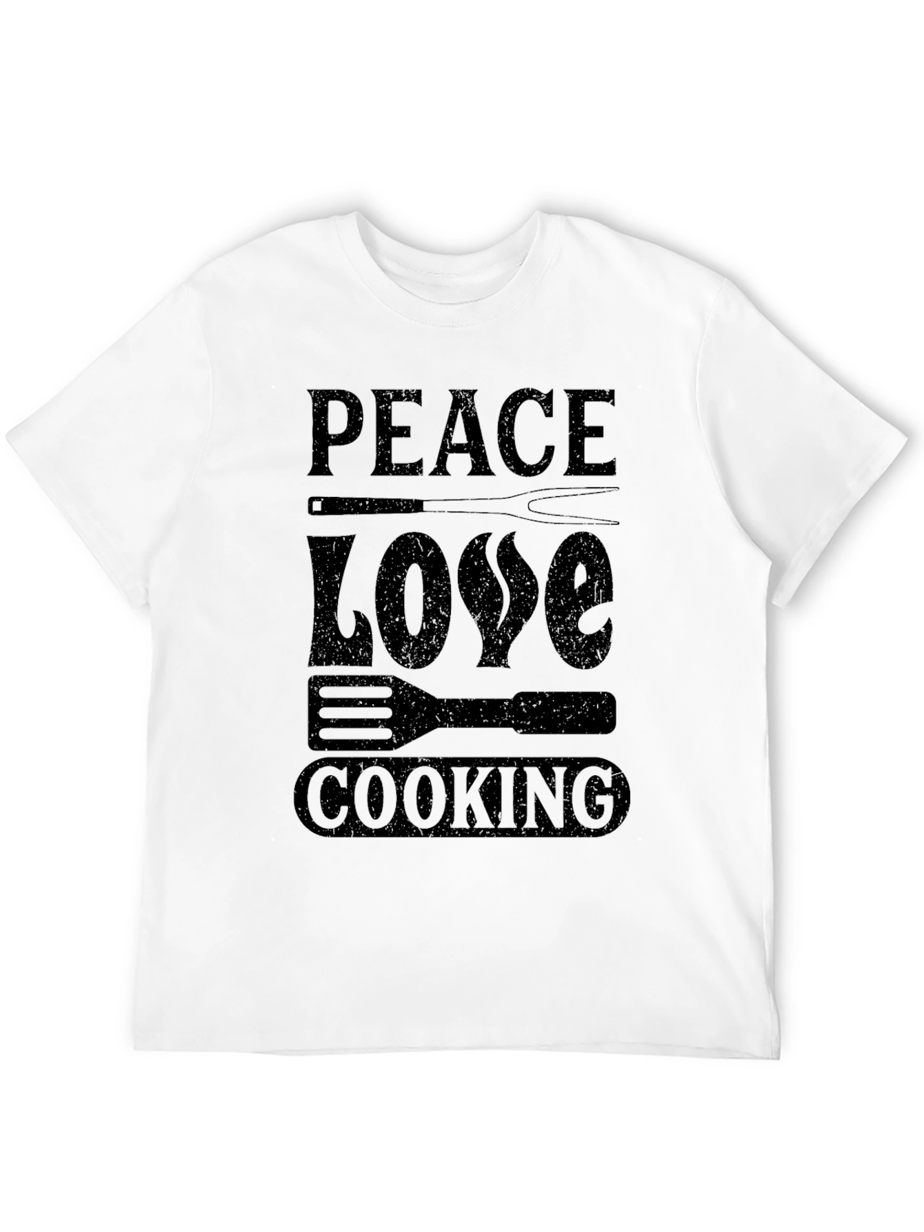 Peace Love Cooking Graphic Tee Shirt