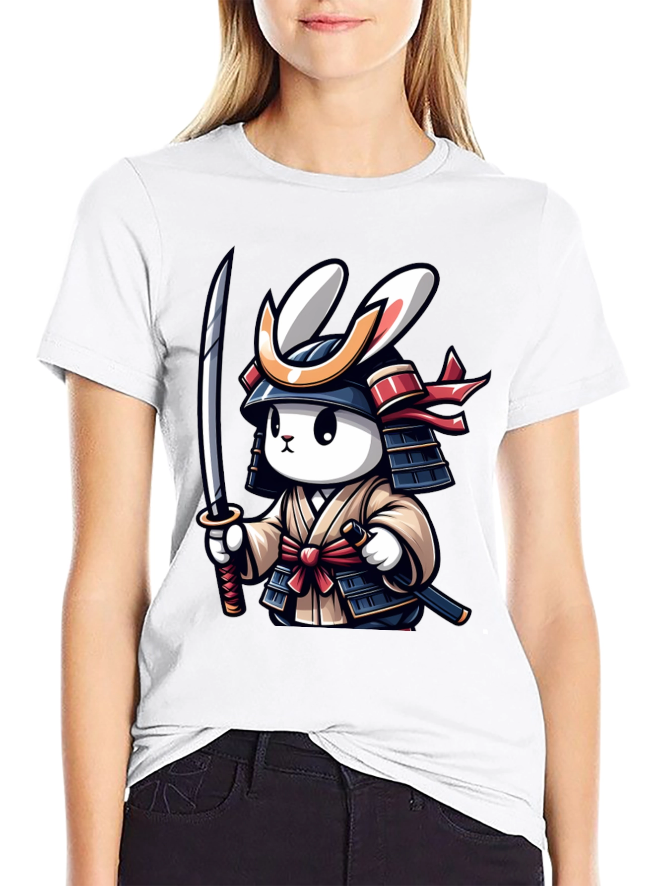 Samurai Rabbit Graphic T-Shirt - Unique Design