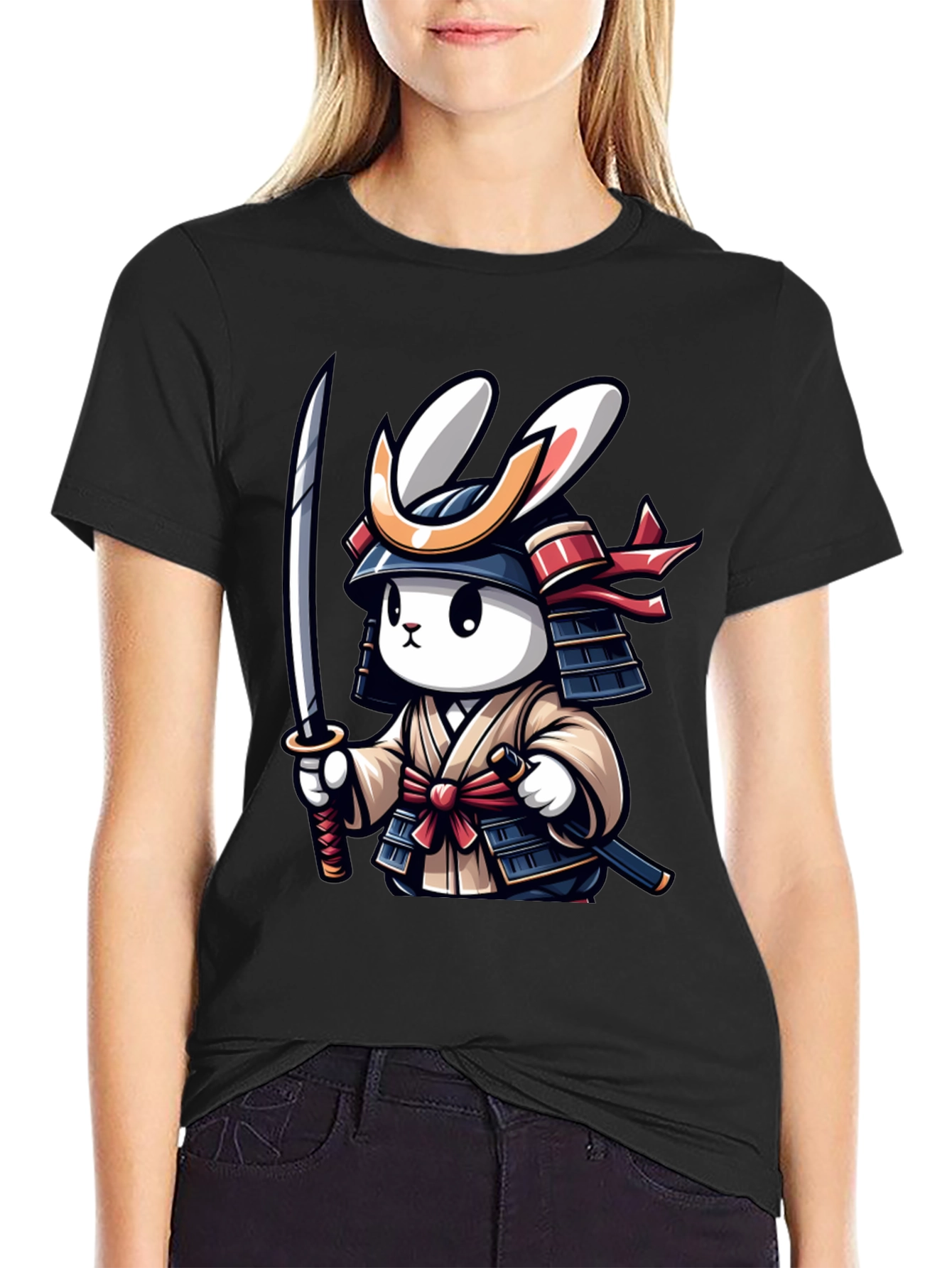 Samurai Rabbit Graphic T-Shirt - Unique Design