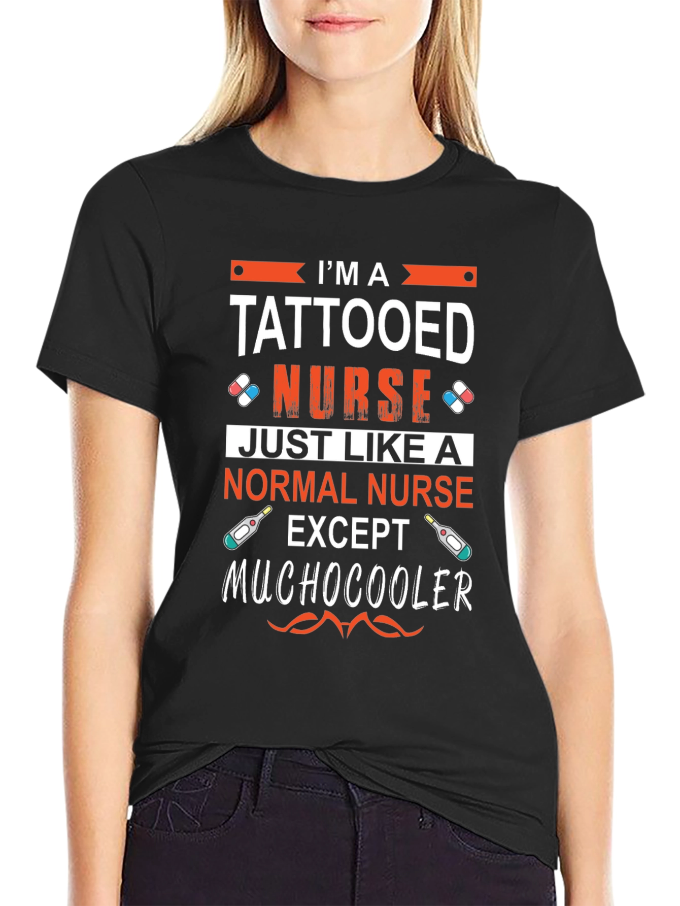 Tattooed Nurse Graphic T-Shirt - Cool Medical Apparel