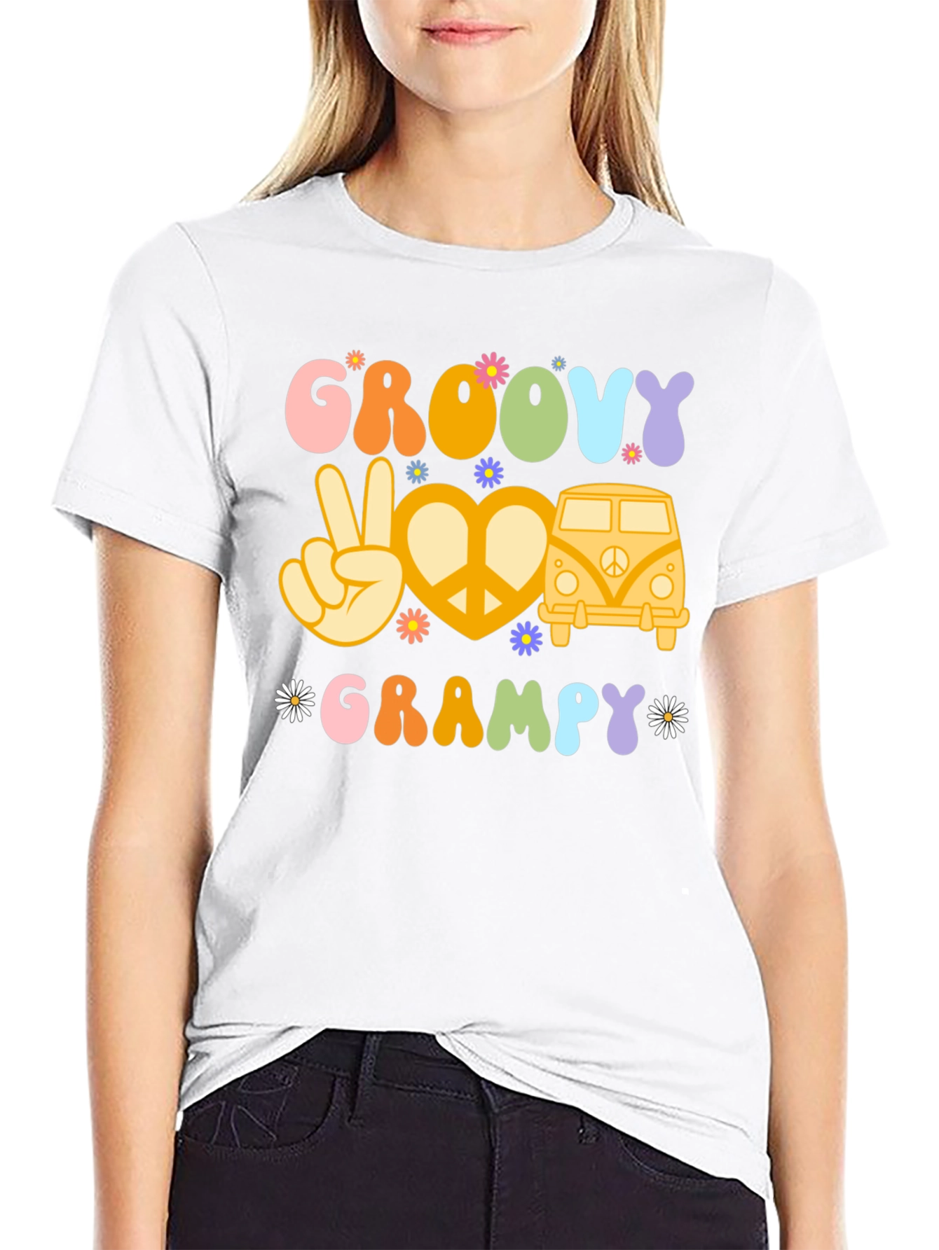 Groovy Grampy Hippie Peace T-Shirt