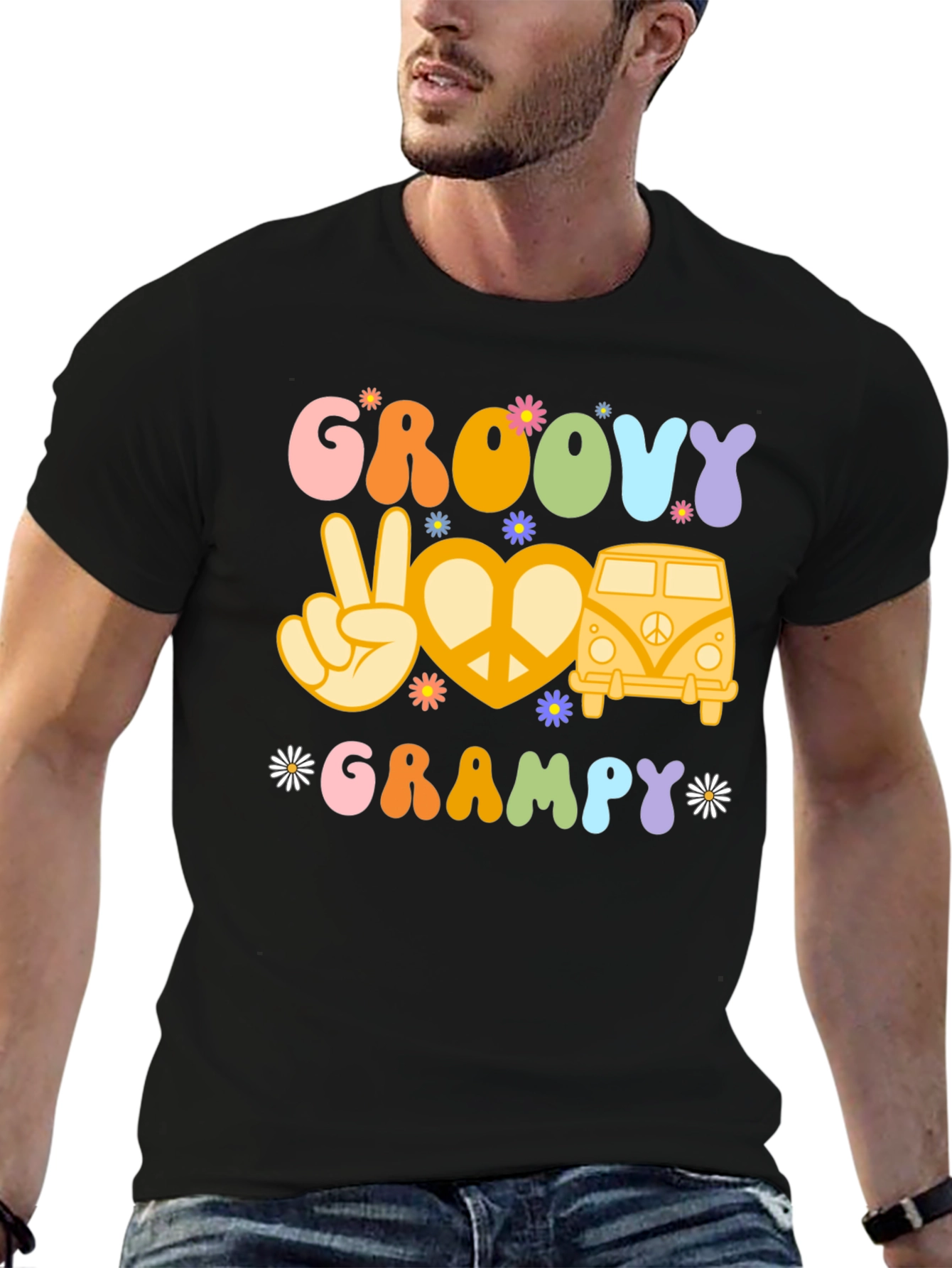 Groovy Grampy Hippie Peace T-Shirt