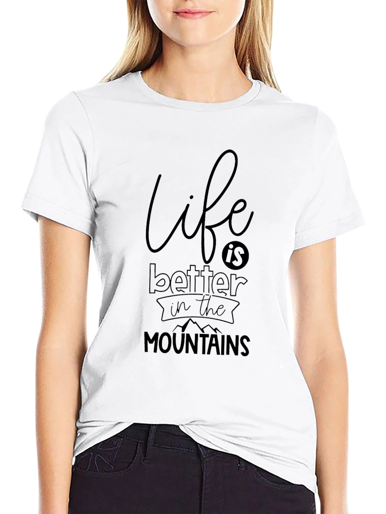 Life Is Better In The Mountains Black Graphic Tee