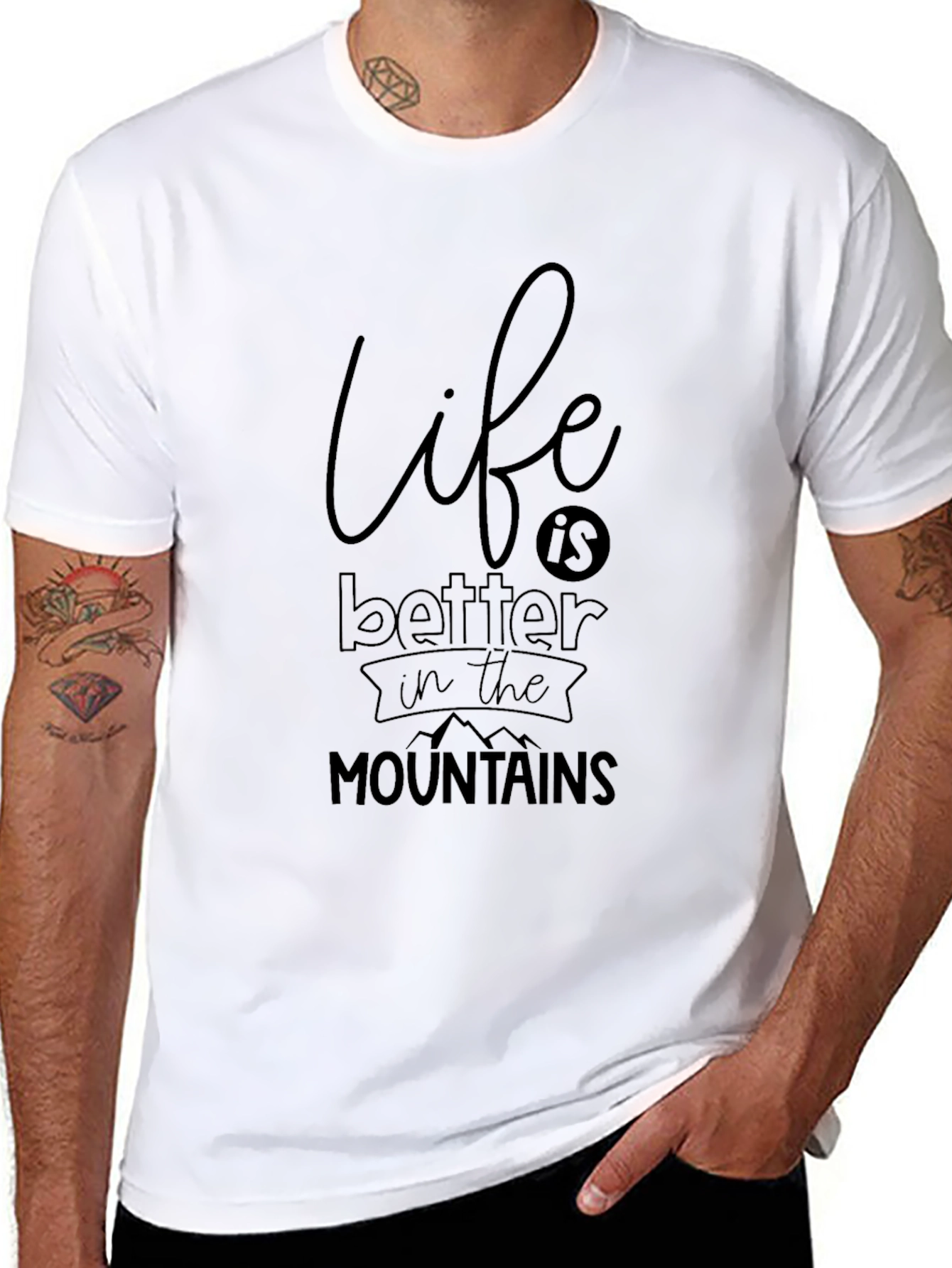 Life Is Better In The Mountains Black Graphic Tee
