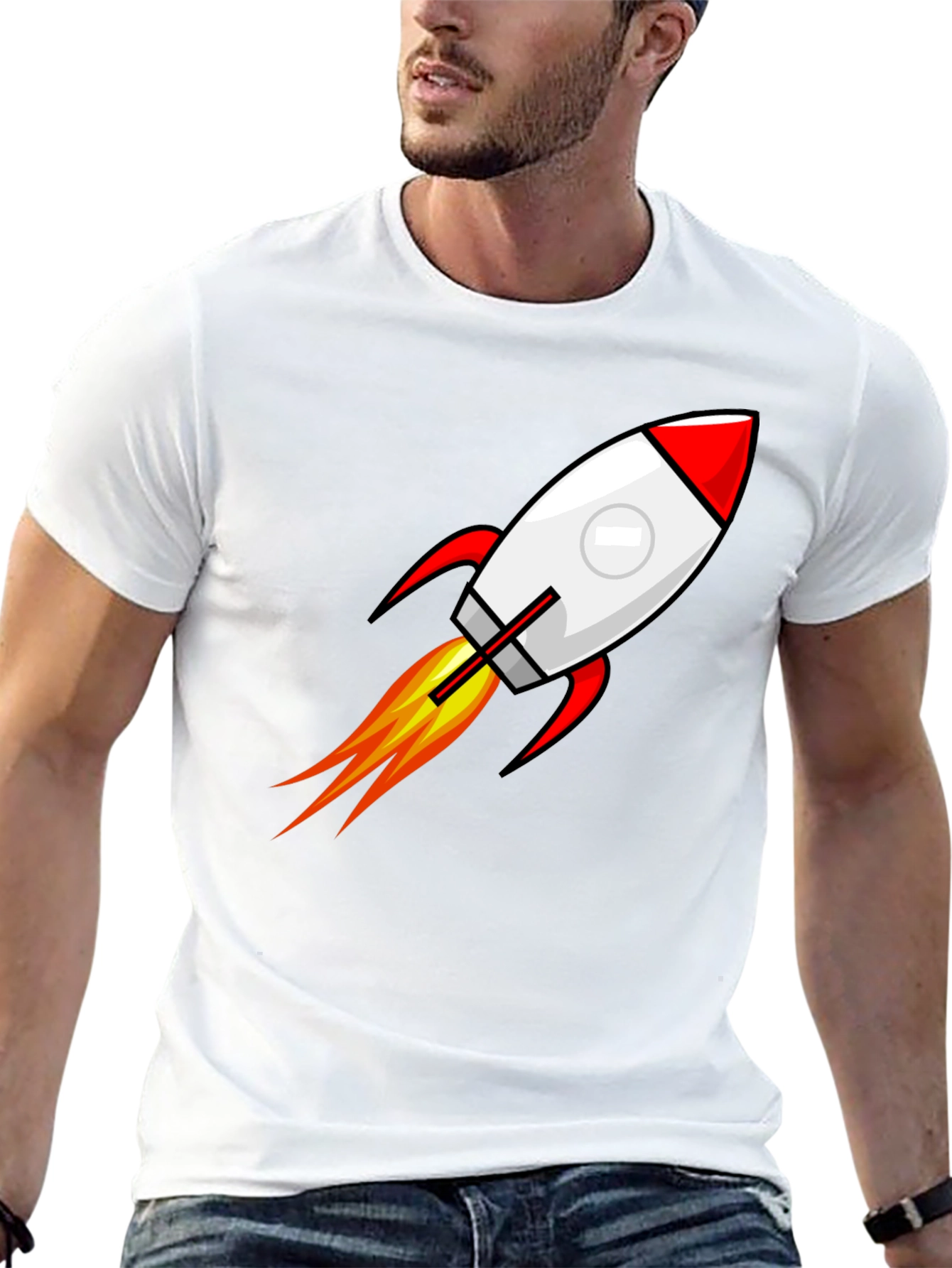 Rocket Launch Graphic Black T-Shirt