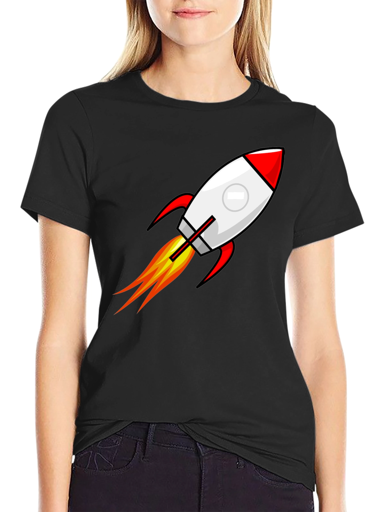 Rocket Launch Graphic Black T-Shirt