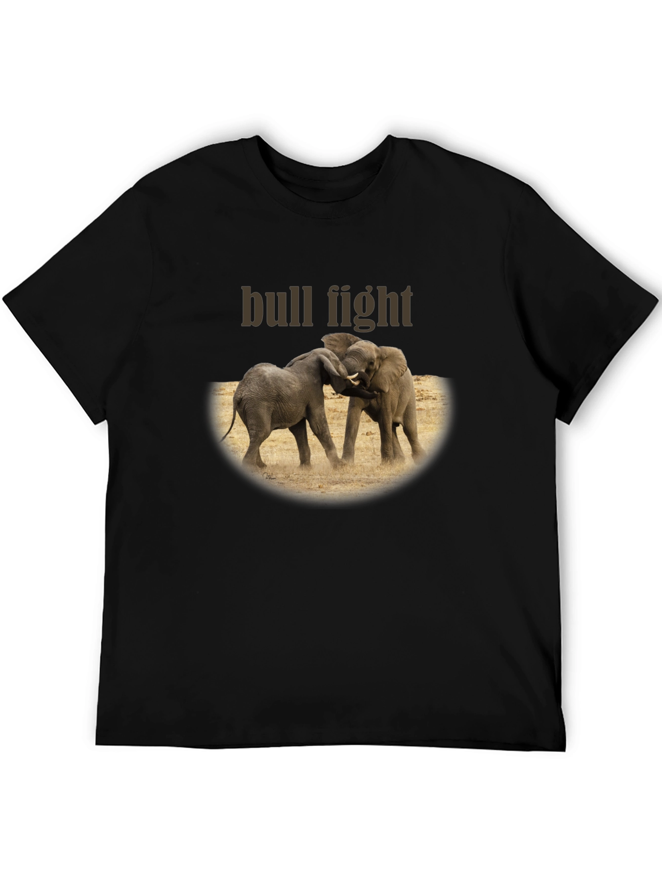 Elephant Bull Fight Graphic T-Shirt