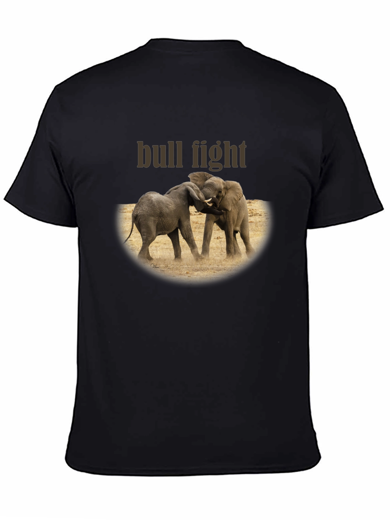 Elephant Bull Fight Graphic T-Shirt