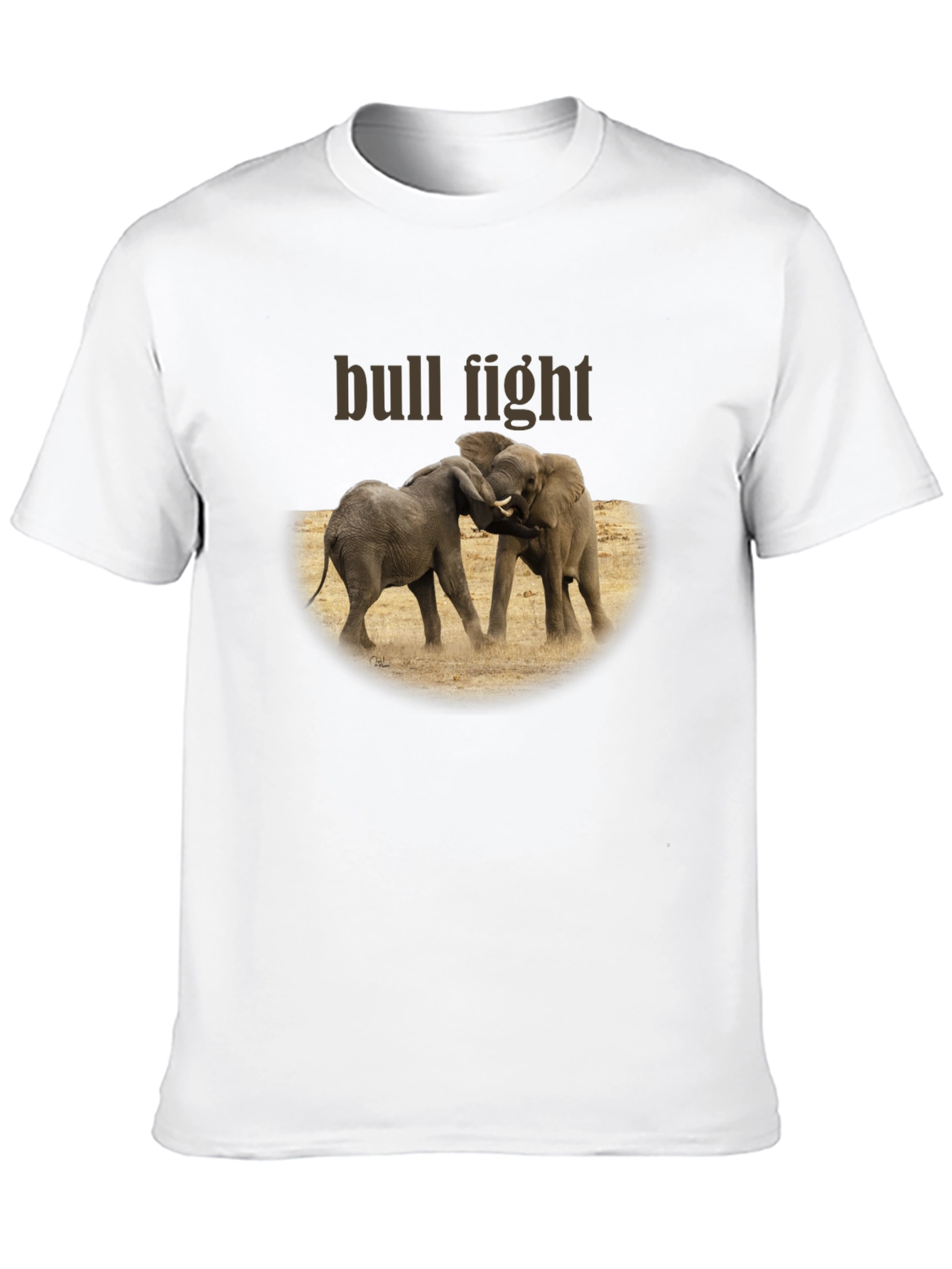 Elephant Bull Fight Graphic T-Shirt