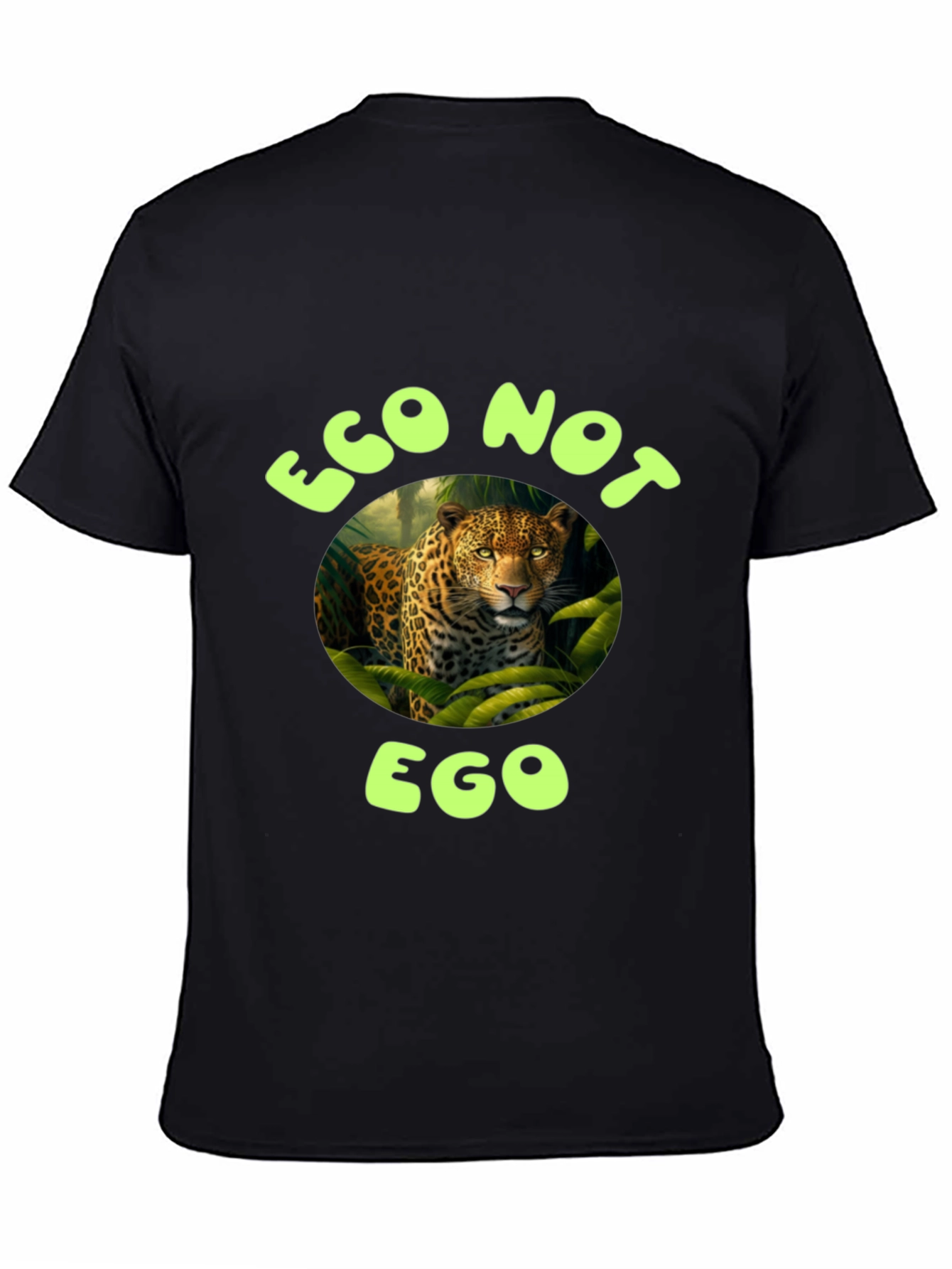 Eco Not Ego Leopard Graphic T-Shirt