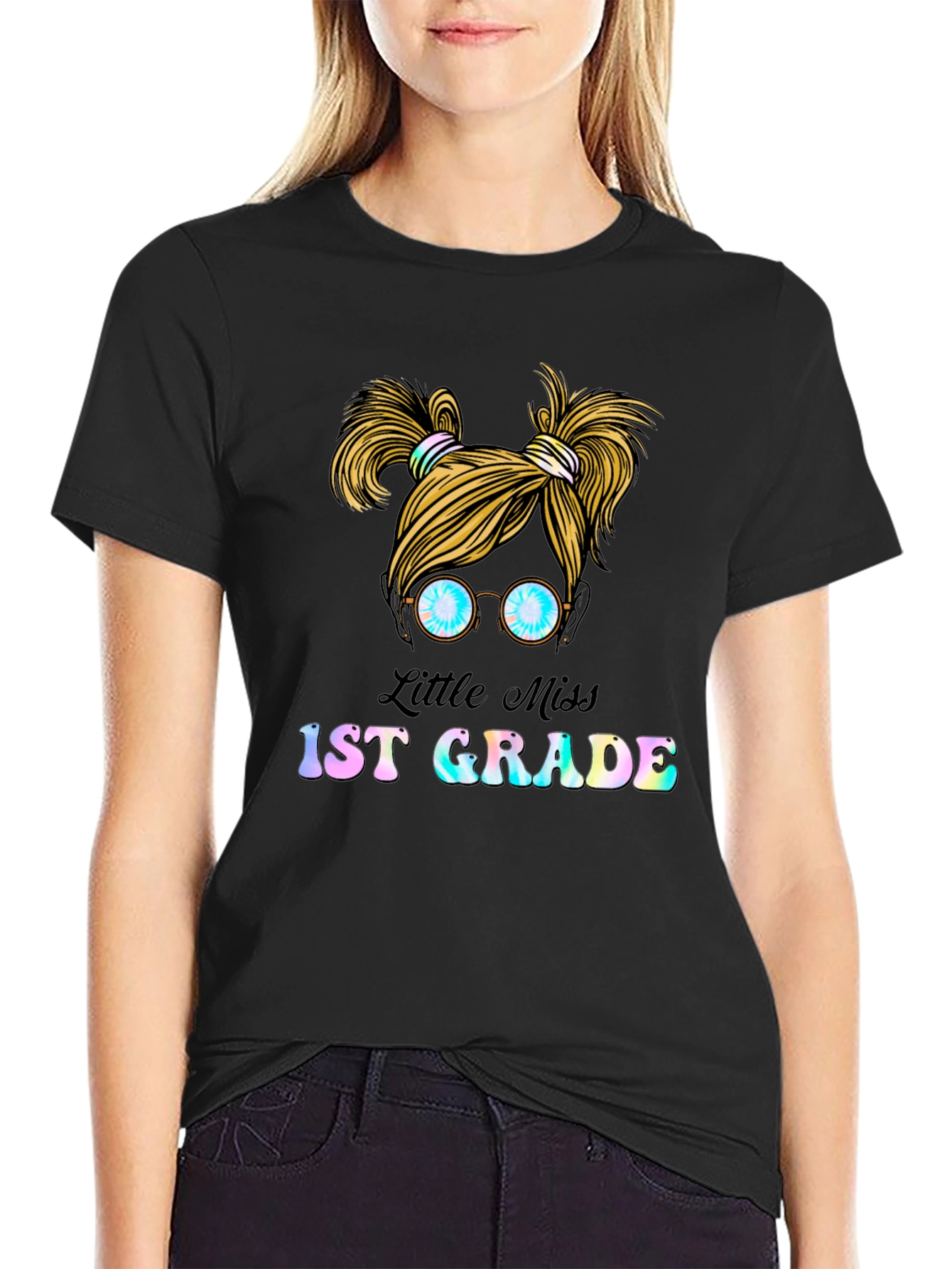 Little Miss 1st Grade Black T-Shirt