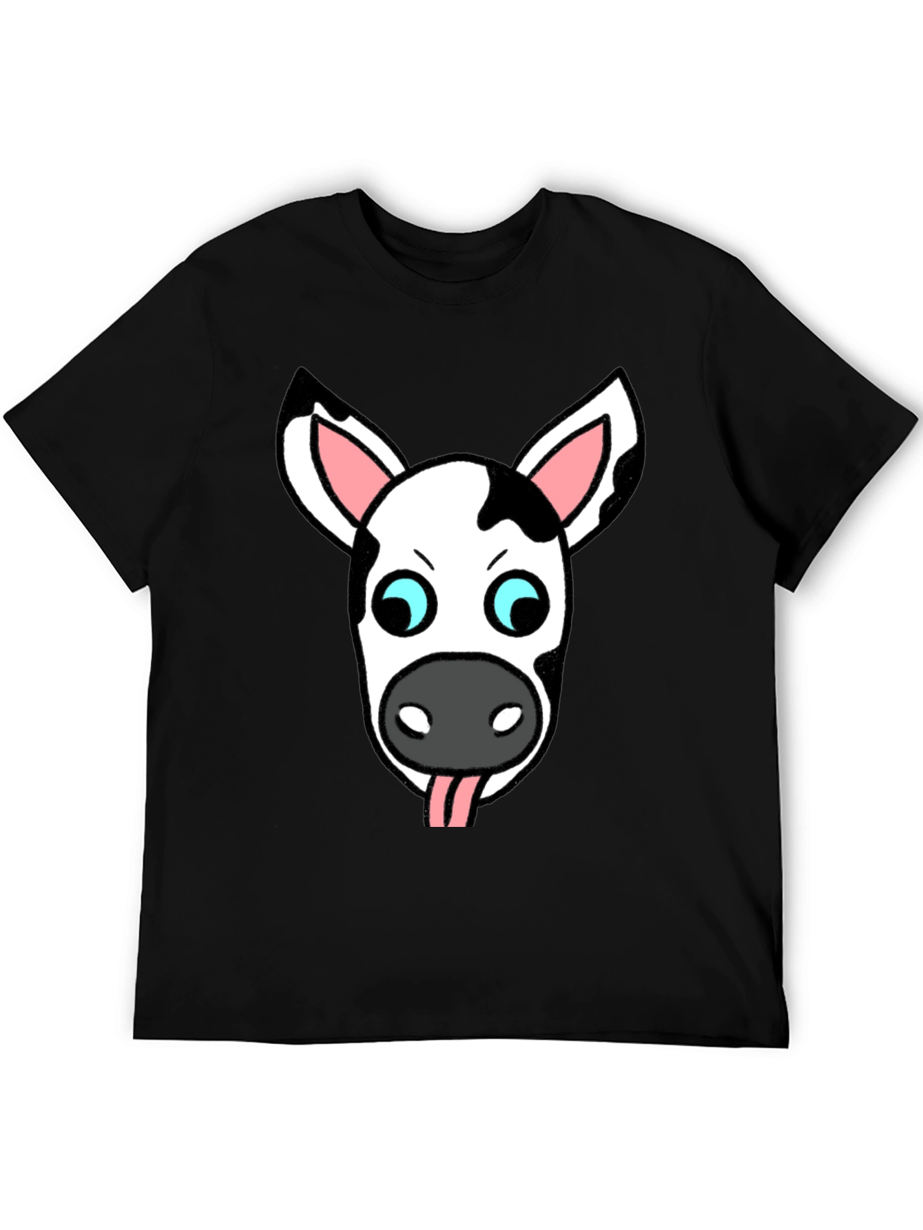Funny Cow Face Graphic T-Shirt