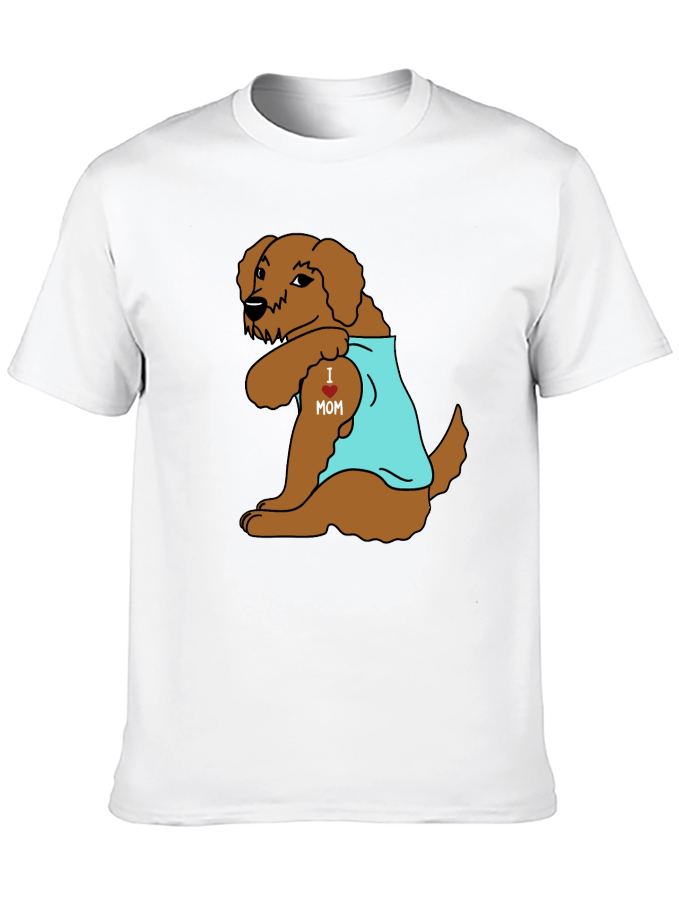 Dog I Heart Mom Tattoo Black T-Shirt