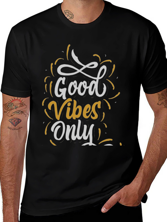 Good Vibes Only Graphic Tee - Casual Black T-Shirt
